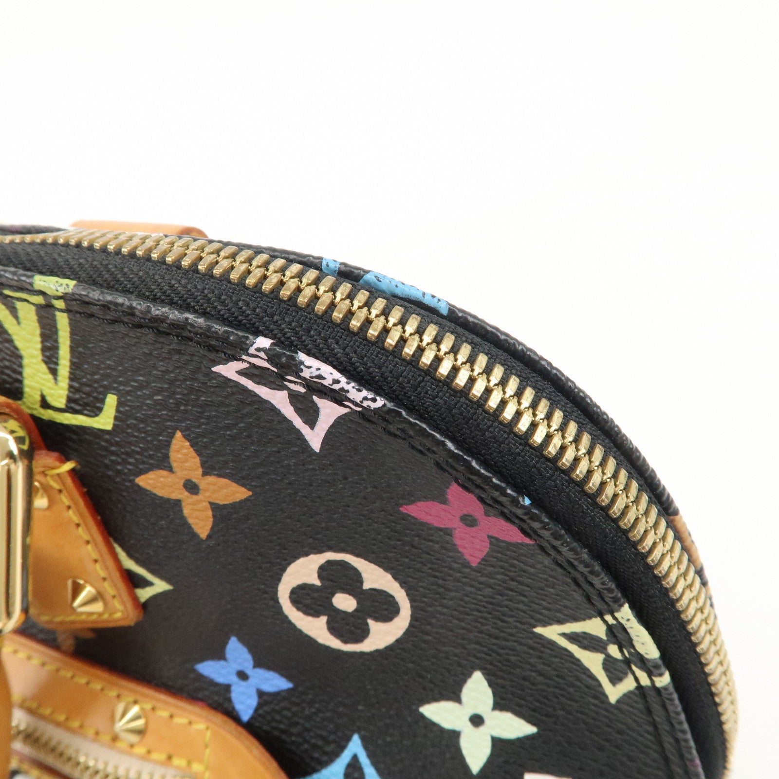 LOUIS VUITTON Monogram Multicolor Alma Hand Bag Noir M92646 Used