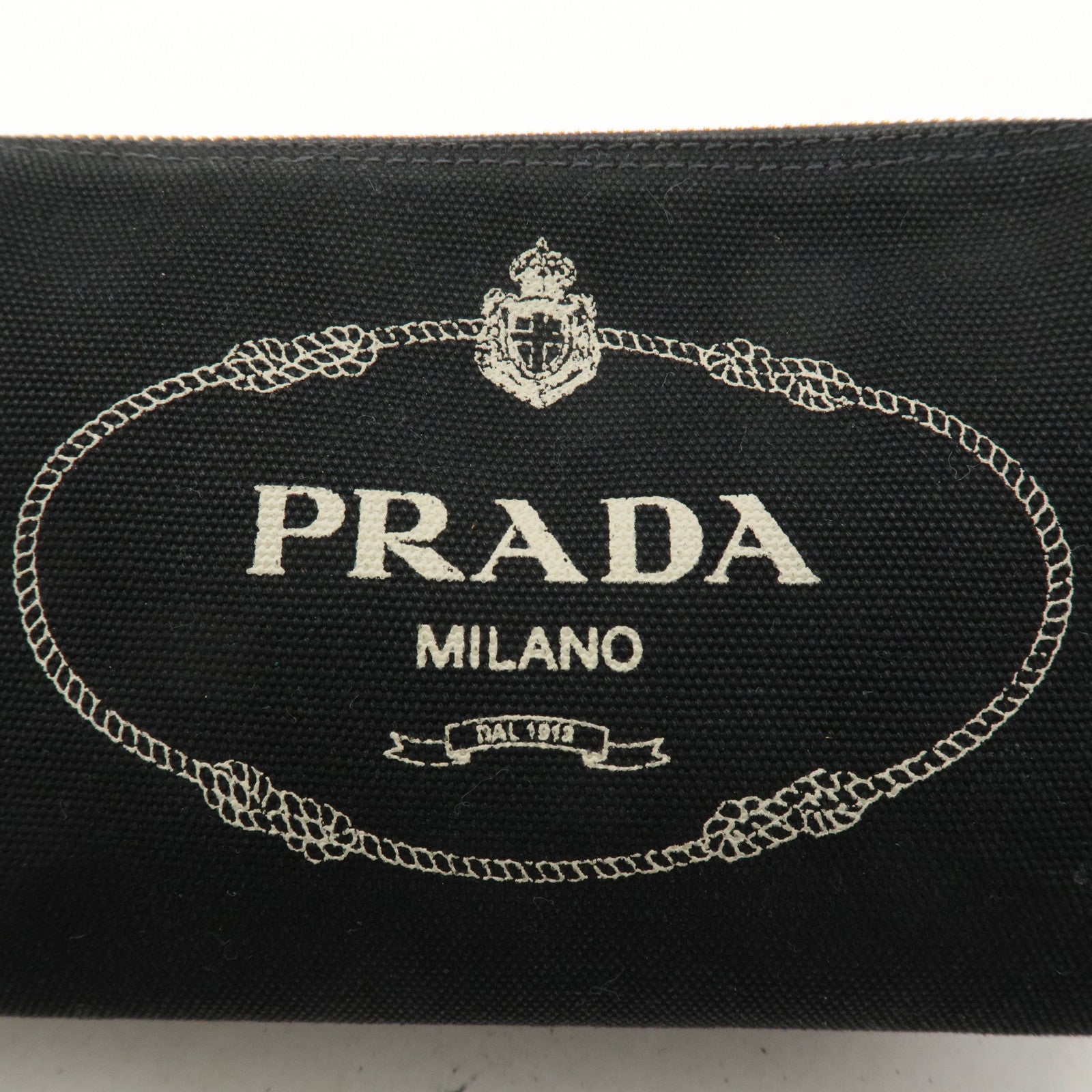 PRADA Canapa Logo Pouch Cosmetic Pouch Black 1NA693