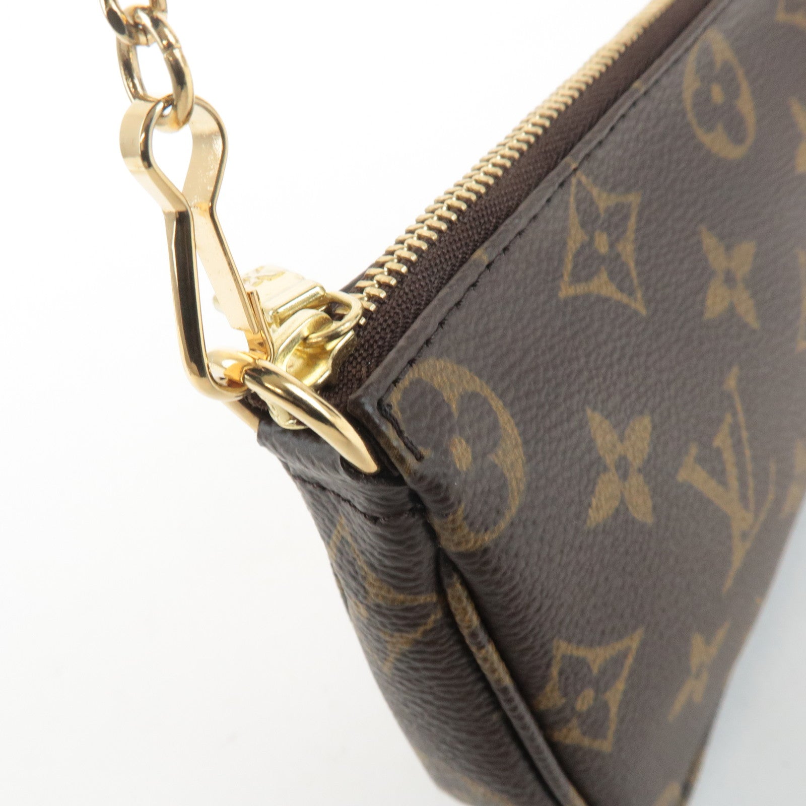 Louis Vuitton Bucket PM Pouch Hand Bag Brown Gold Hardware