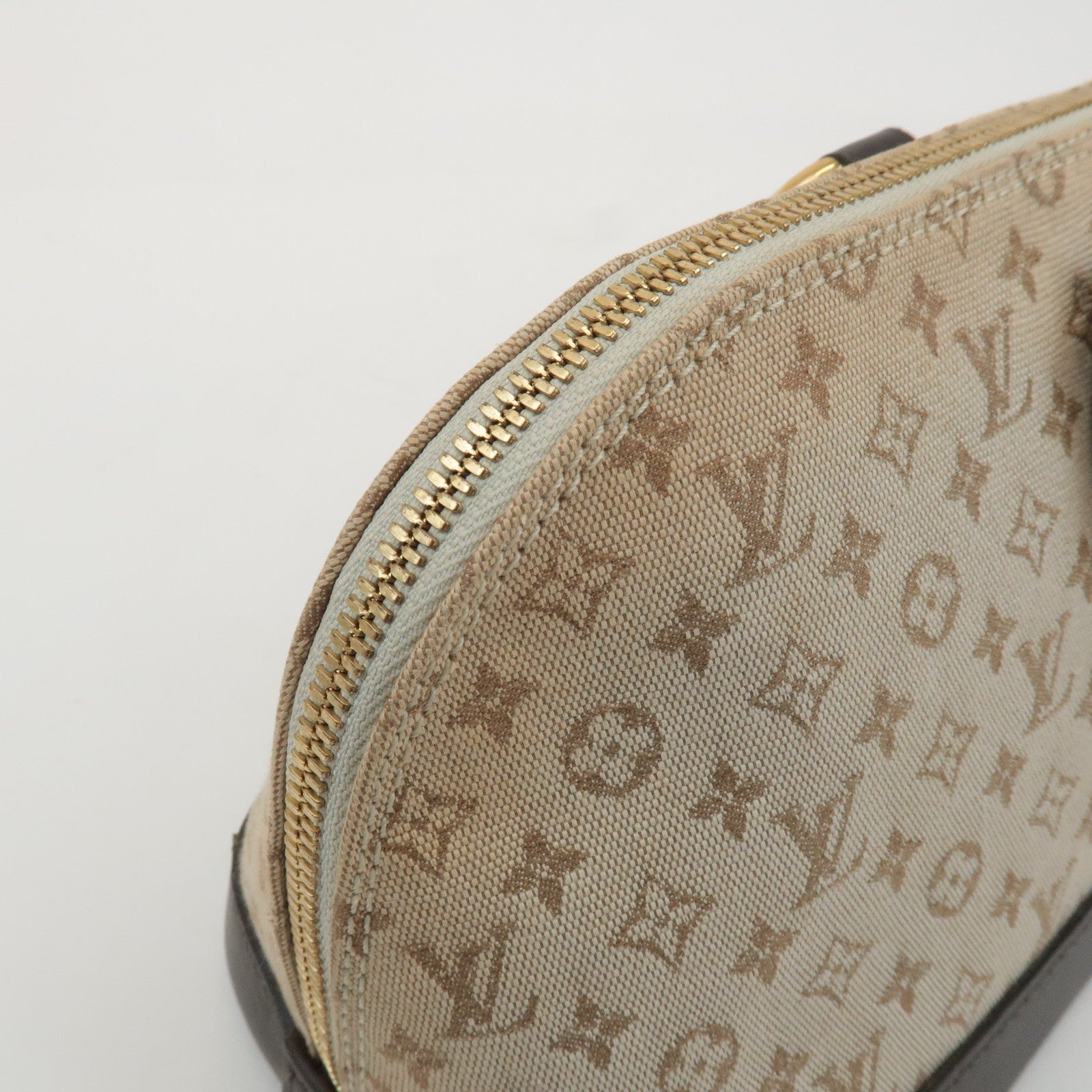 Louis Vuitton Monogram Mini Alma Long Hand Bag Khaki M92206