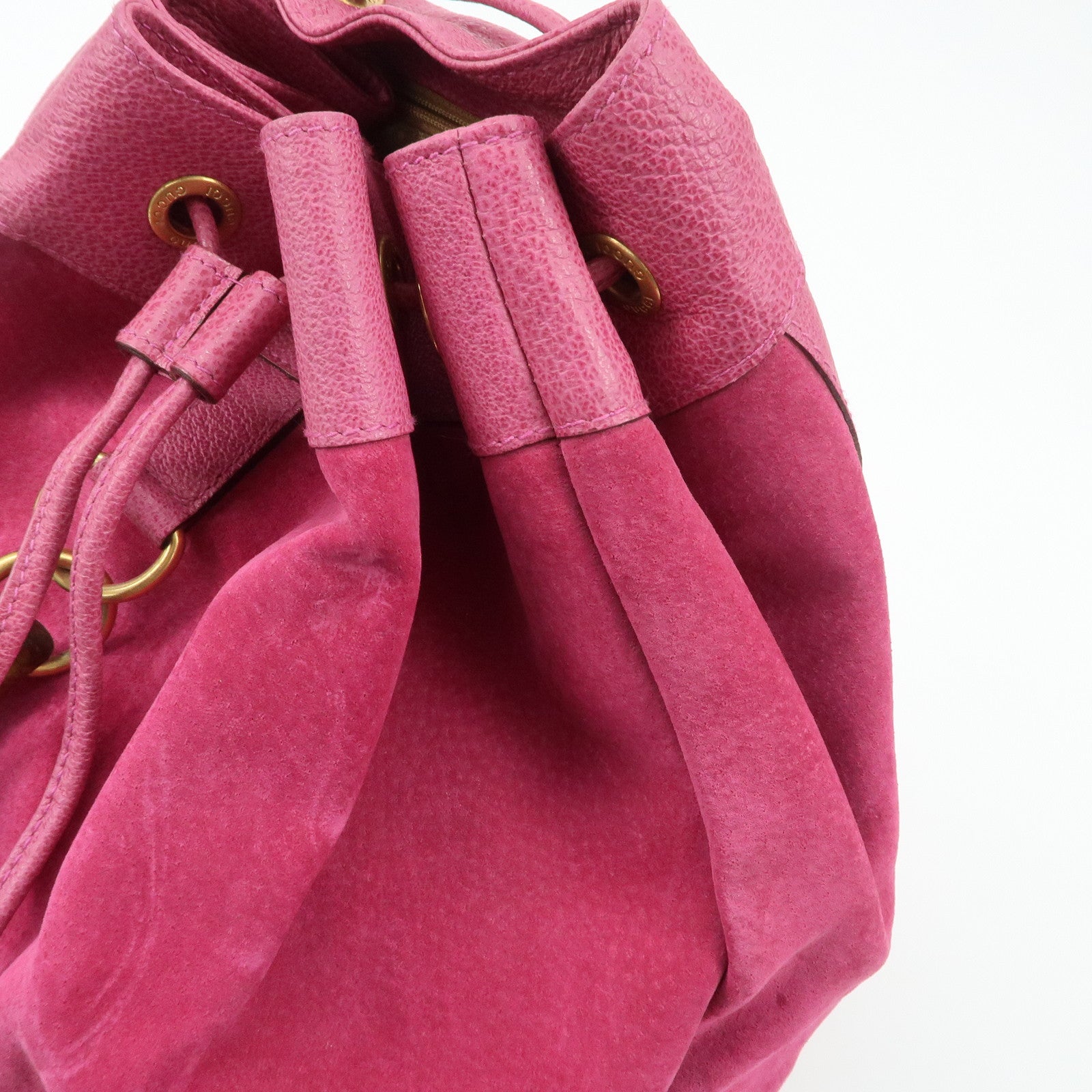 GUCCI Bamboo Suede Leather Back Pack Pink 003.2855.0043