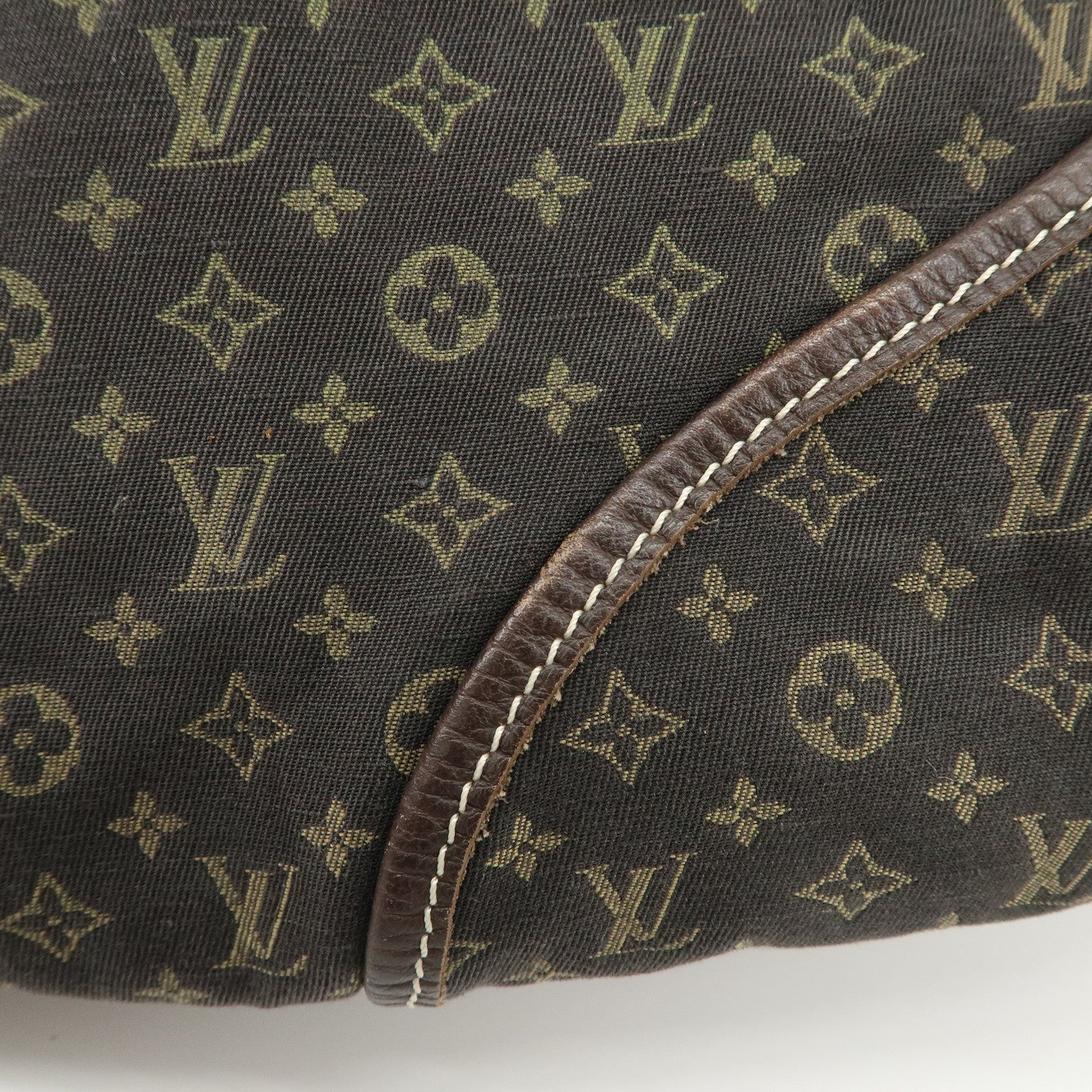 Louis Vuitton Monogram Mini Lin Manon MM Shoulder Bag Ebene M95619 Used