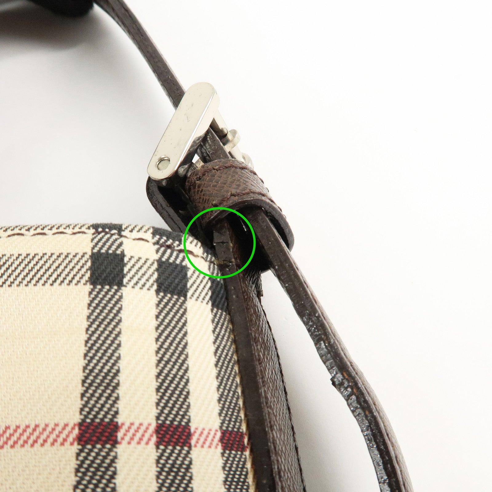 BURBERRY Canvas Leather Nova Plaid Semi Shoulder Bag