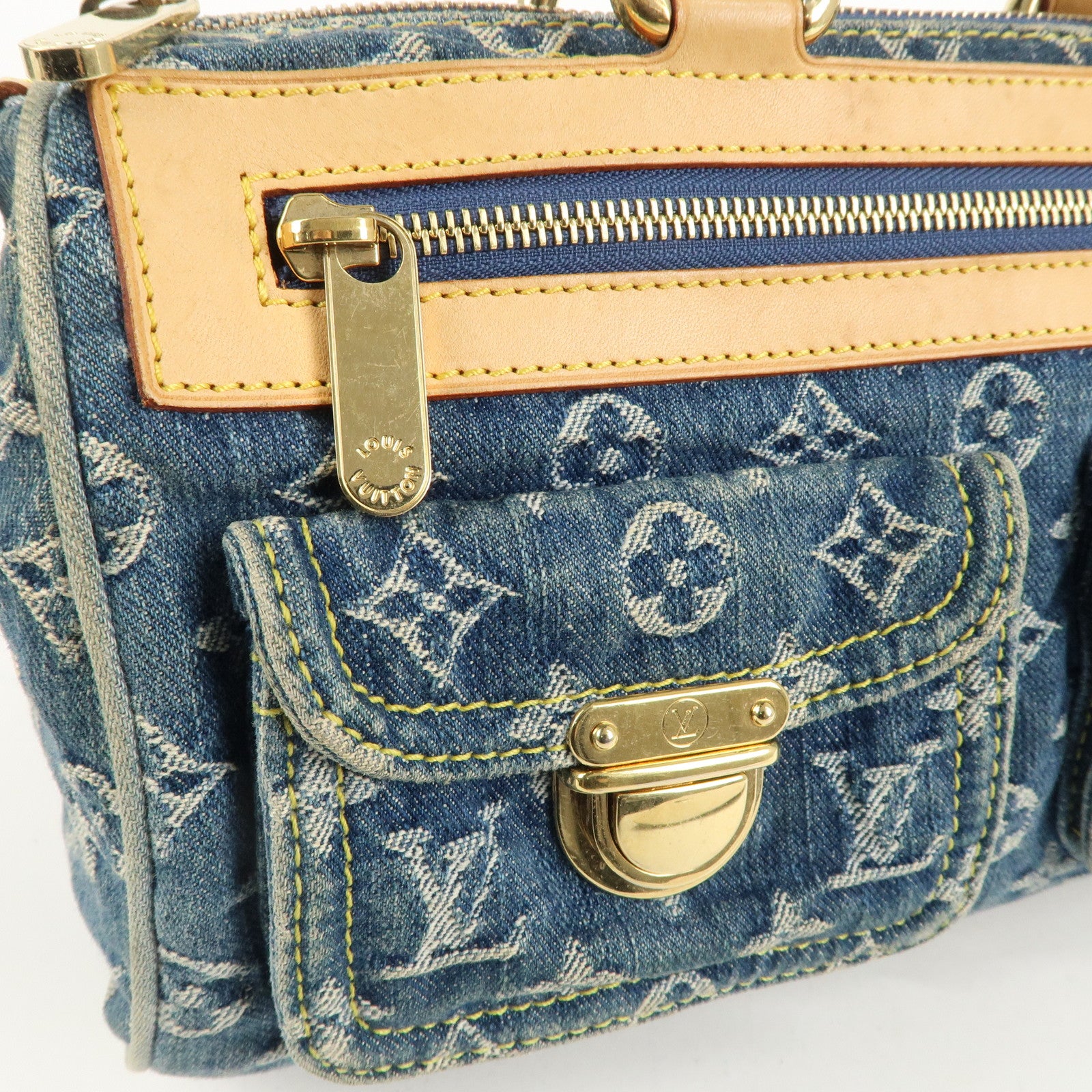 Louis Vuitton Monogram Denim Neo Speedy Boston Bag Blue M95019