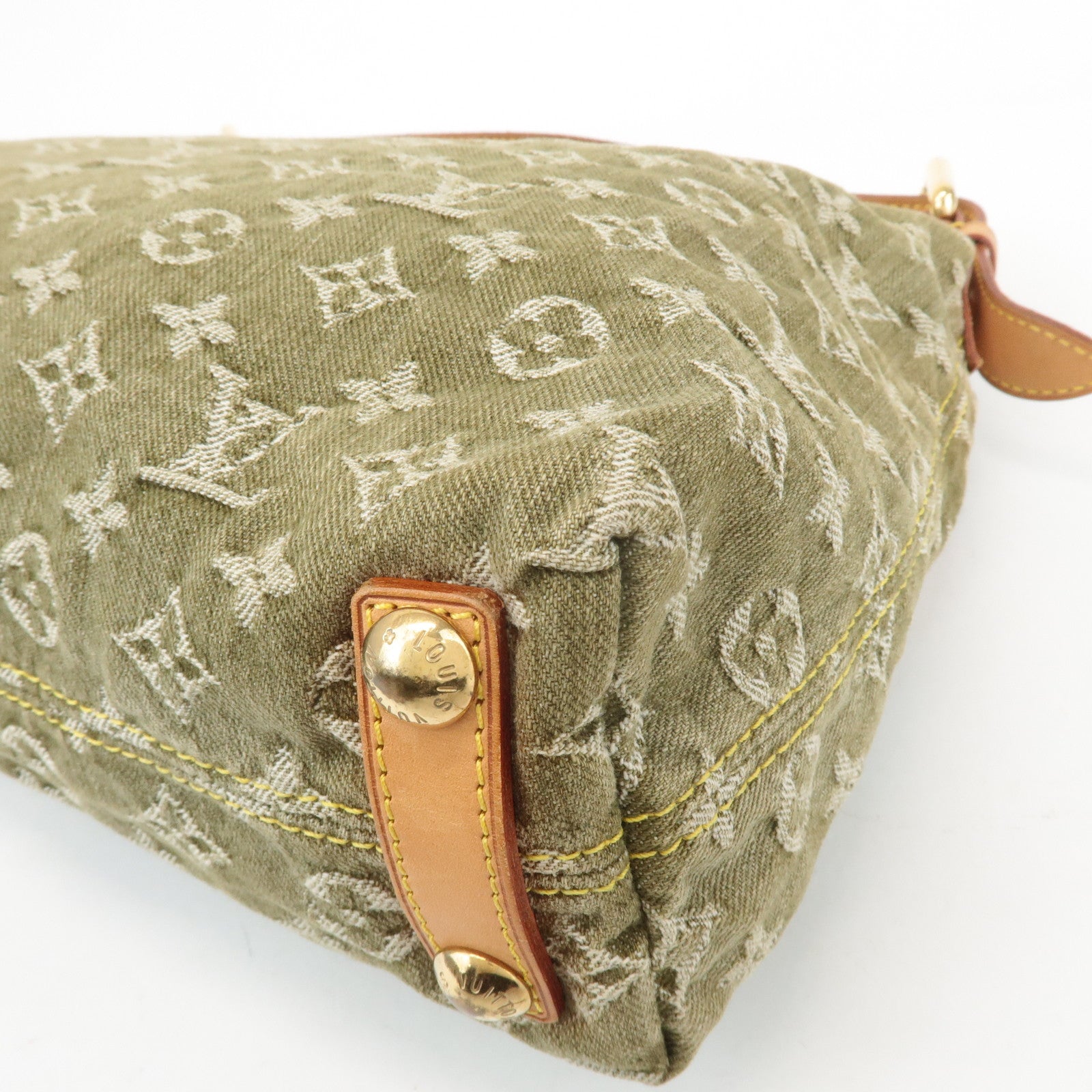 Louis Vuitton Monogram Denim Baggy PM Shoulder Bag Khaki M95213 Used