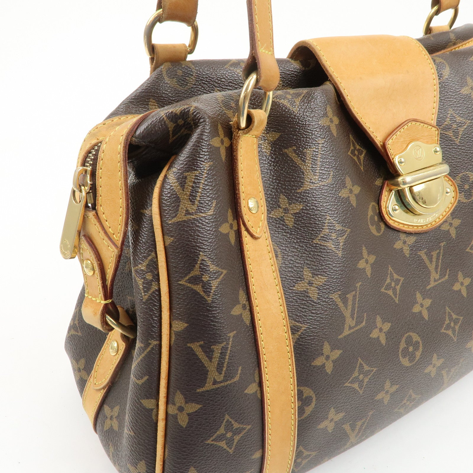 Louis Vuitton Monogram Stresa PM Shoulder Bag Brown M51186 Used