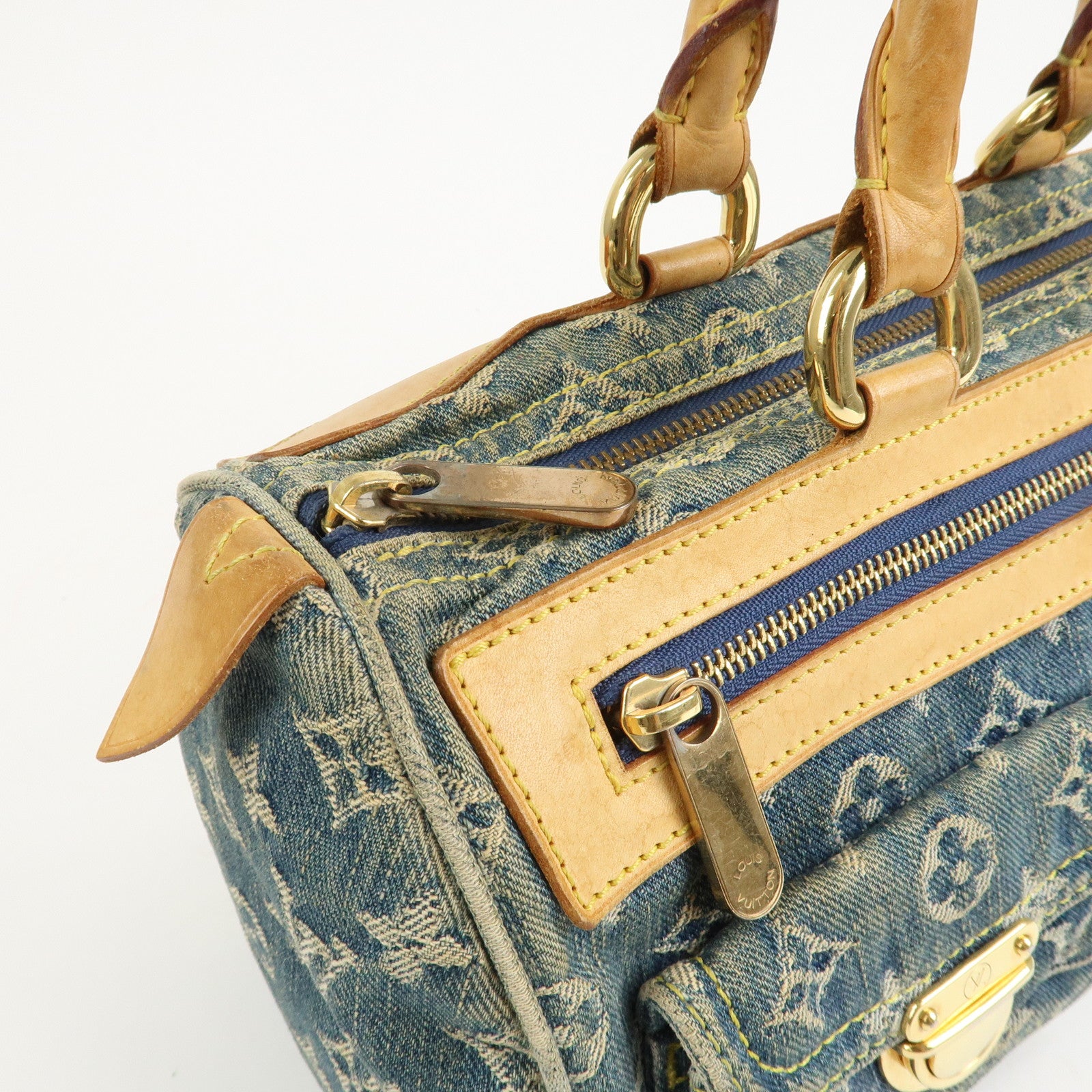 Louis Vuitton Monogram Denim Neo Speedy Boston Bag Blue M95019 Used