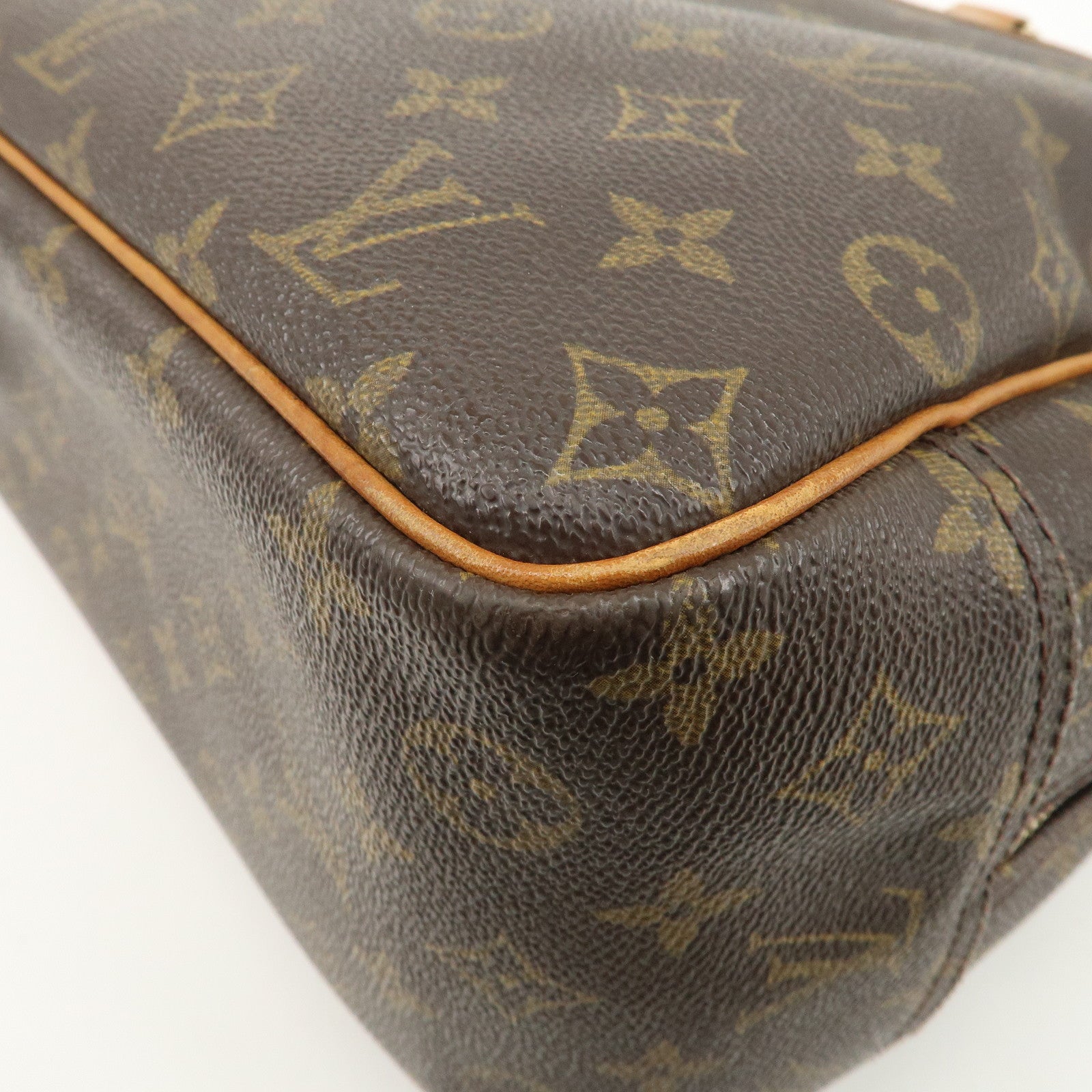 Louis Vuitton Monogram Deauville Hand Bag Brown M47270