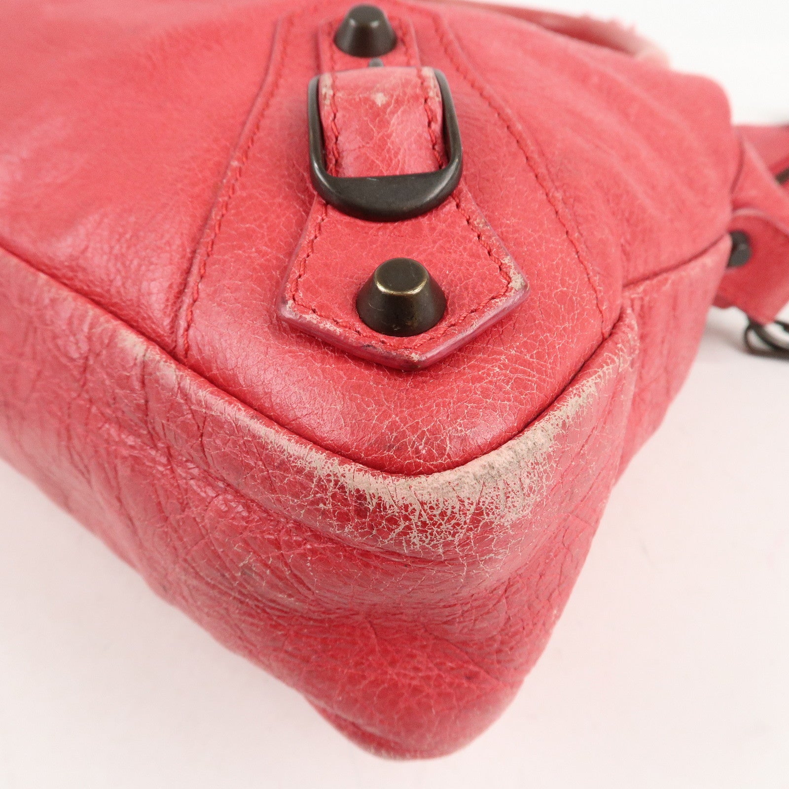 BALENCIAGA The Town Leather 2Way Hand Bag Red 240579