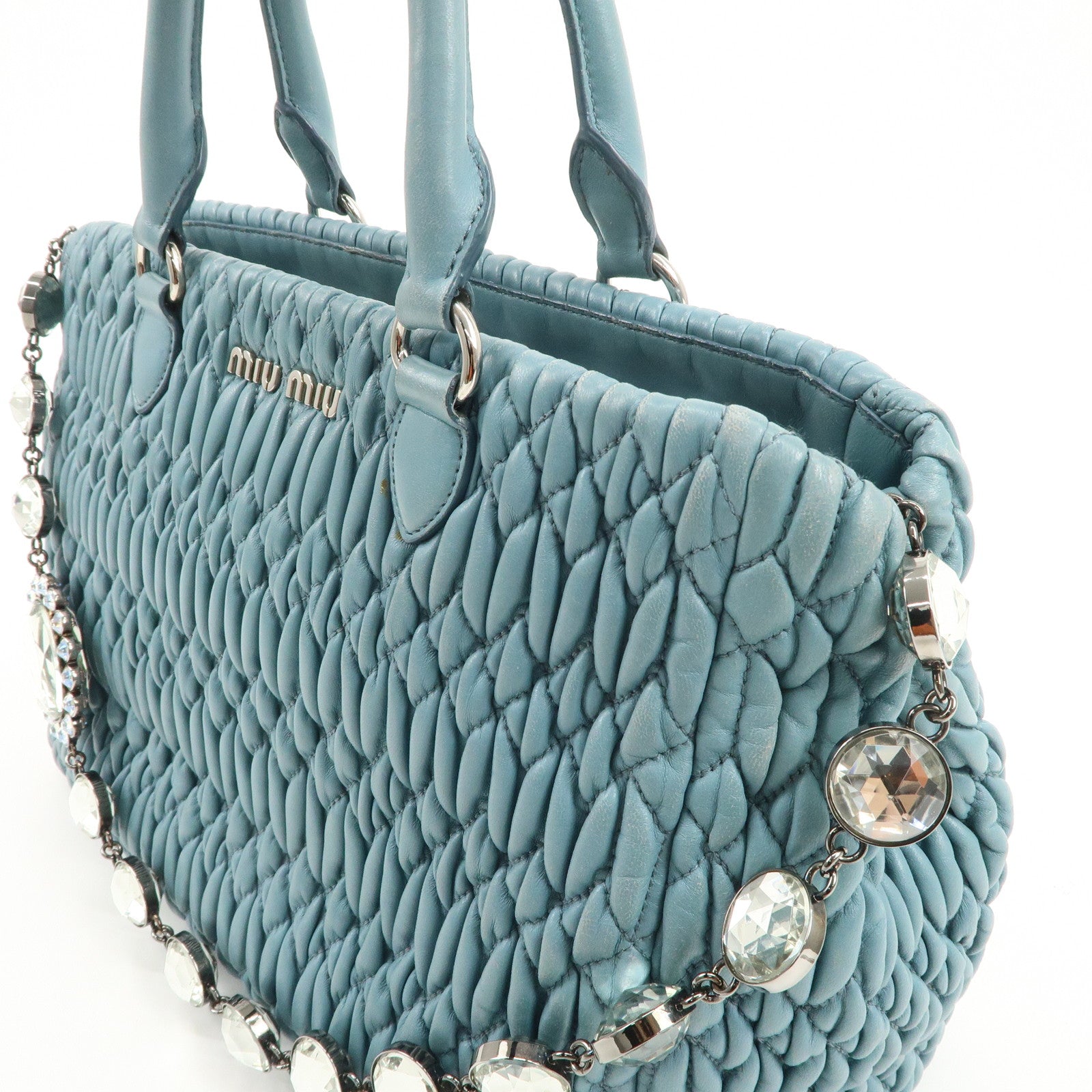 MIU MIU Matelasse Nappa Crystal Leather 2WAY Bag RN0958