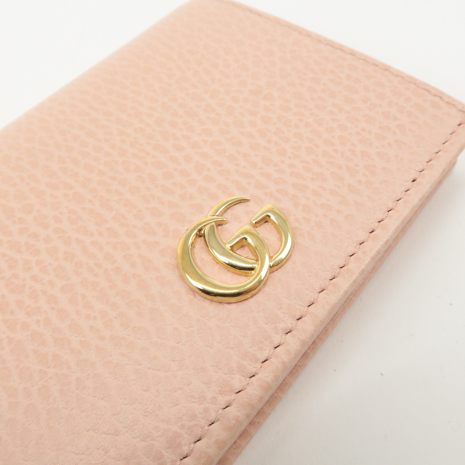 GUCCI Marmont Leather Bi-fold Wallet Card Coin Case Pink 456126