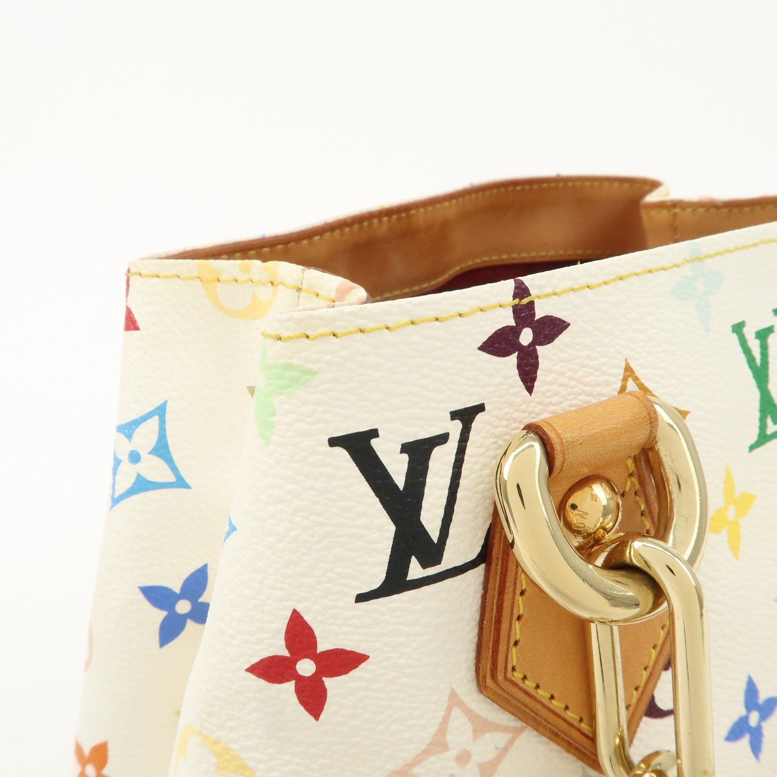 Louis Vuitton Monogram Multicolor Audra Hand Bag Blanc M40047 Used