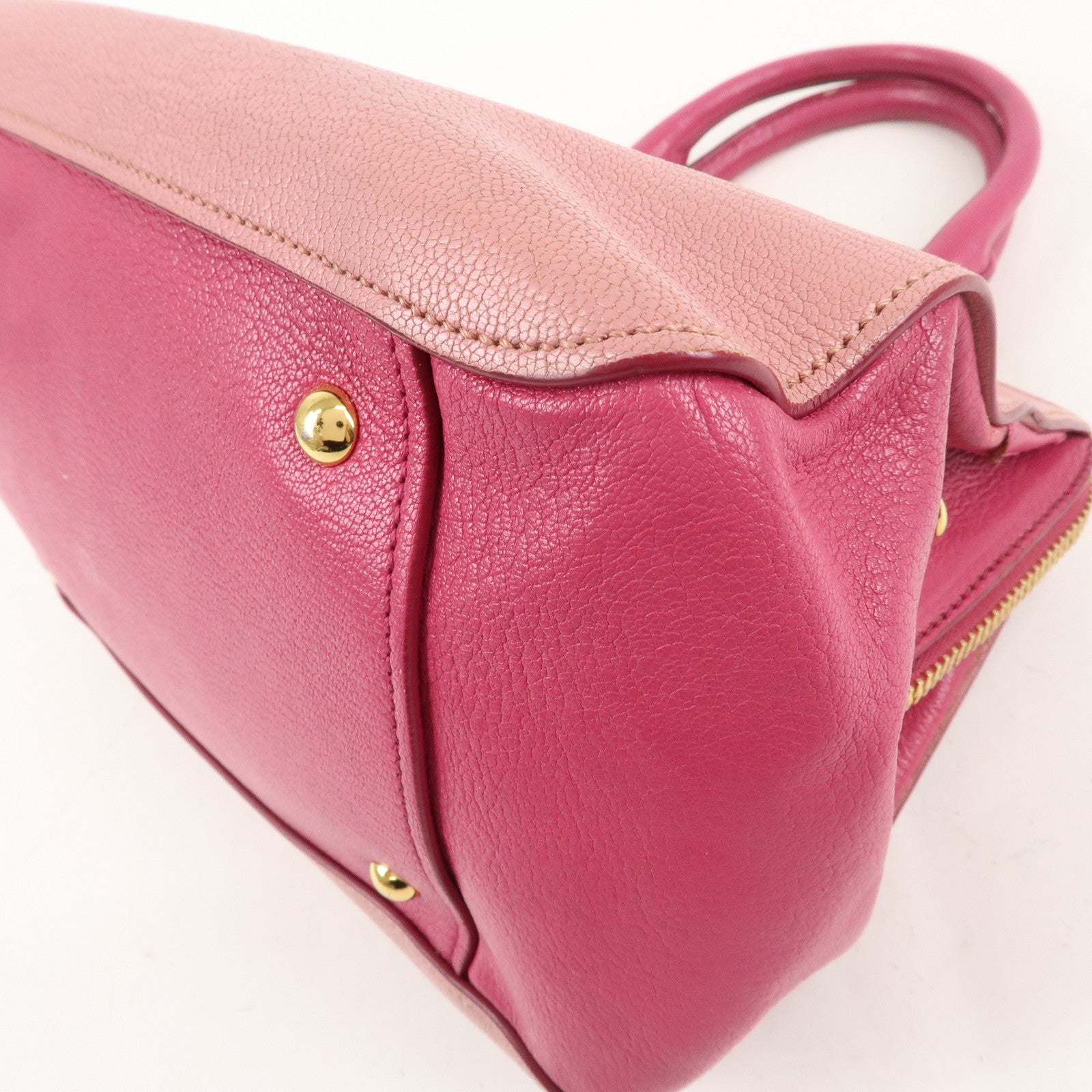 MIU MIU Leather 2WAY Bag Hand Bag Shoulder Bag Pink