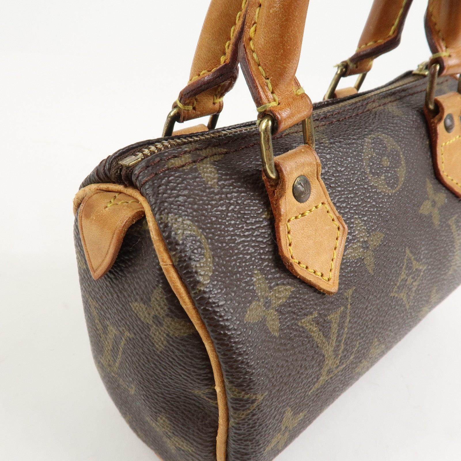 Louis Vuitton Monogram Mini Speedy Hand Bag Brown M41534 Used