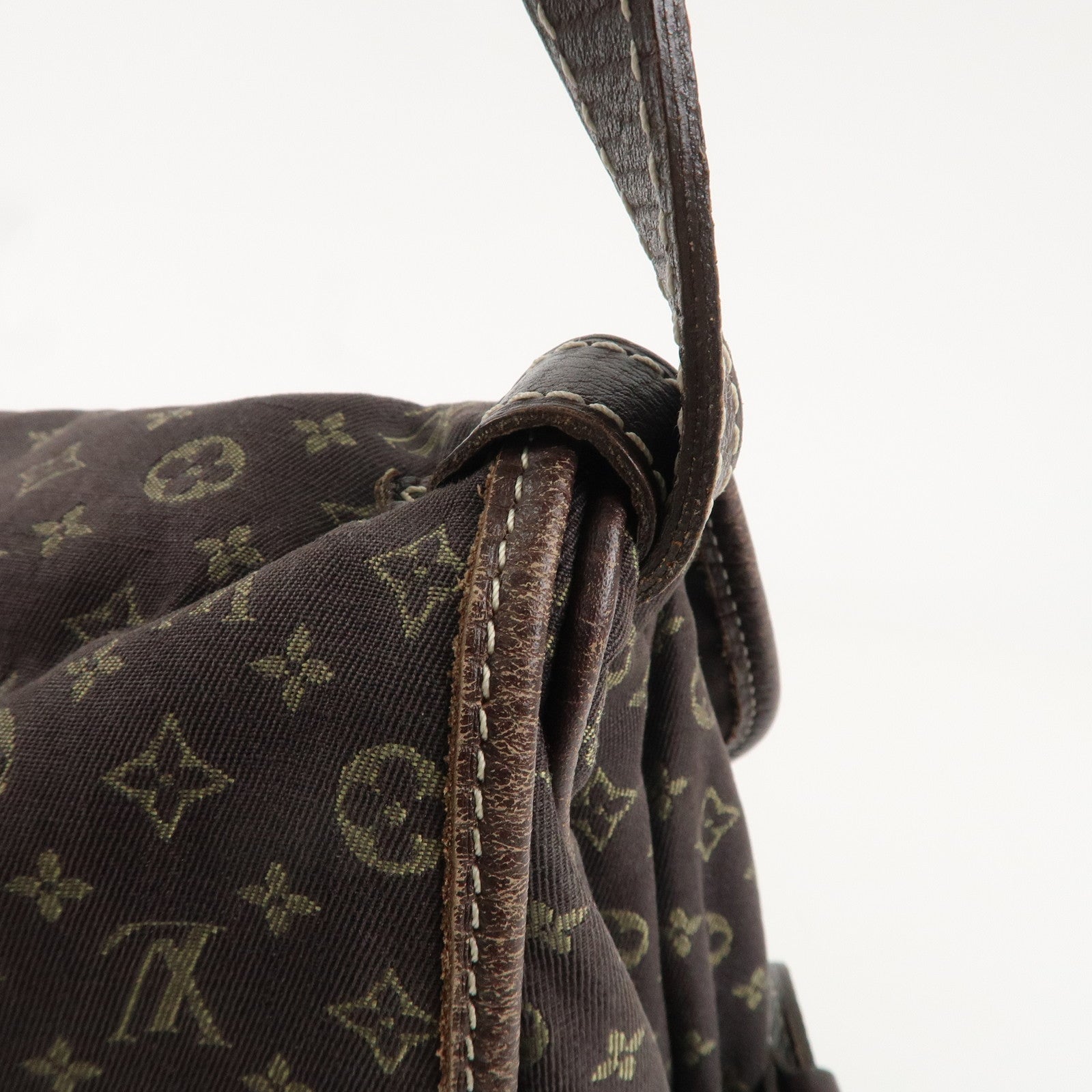 Louis Vuitton Monogram Mini Lin Saumur 30 Ebene Brown M95227