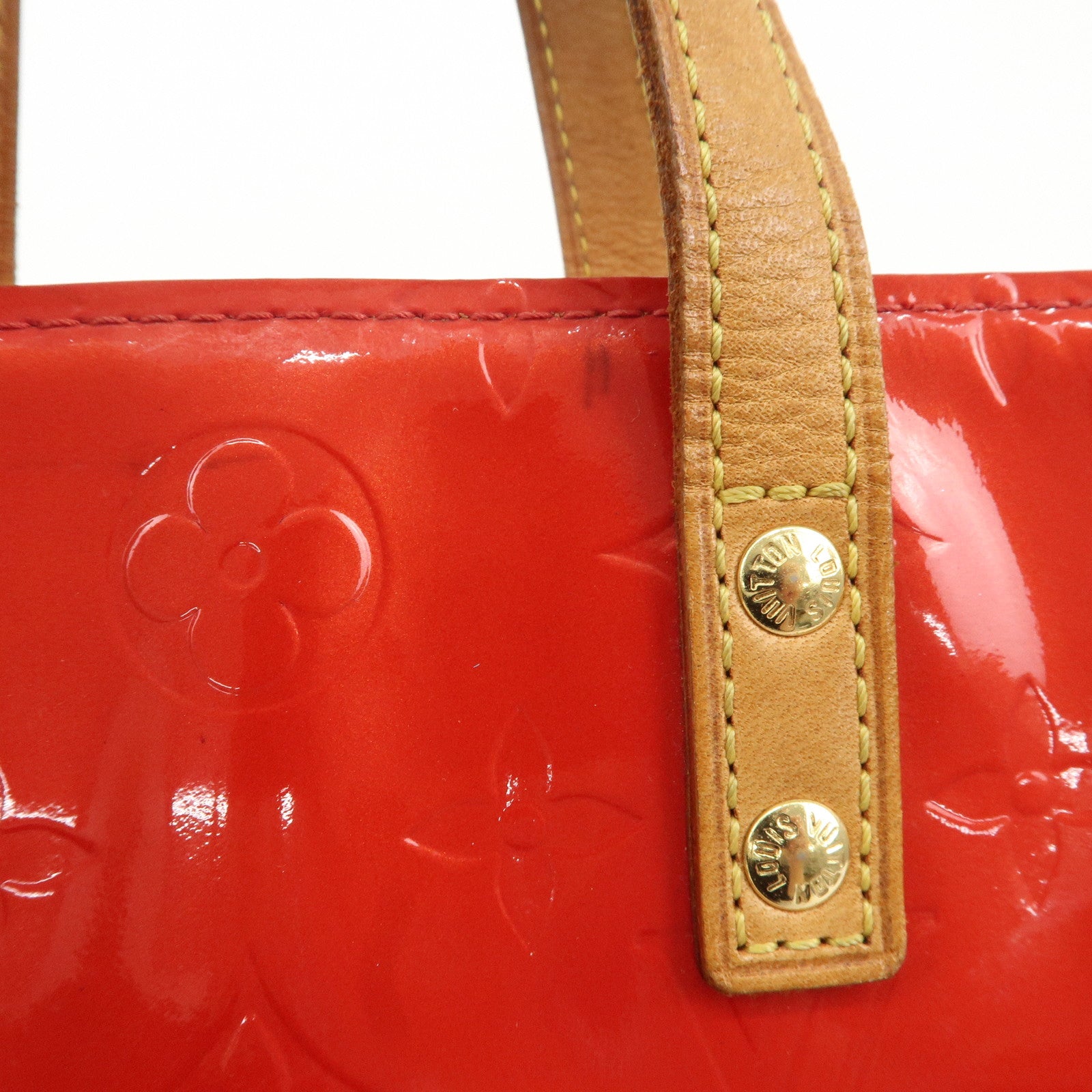 Louis Vuitton Monogram Vernis Lead PM Hand Bag M91088 Rouge Used