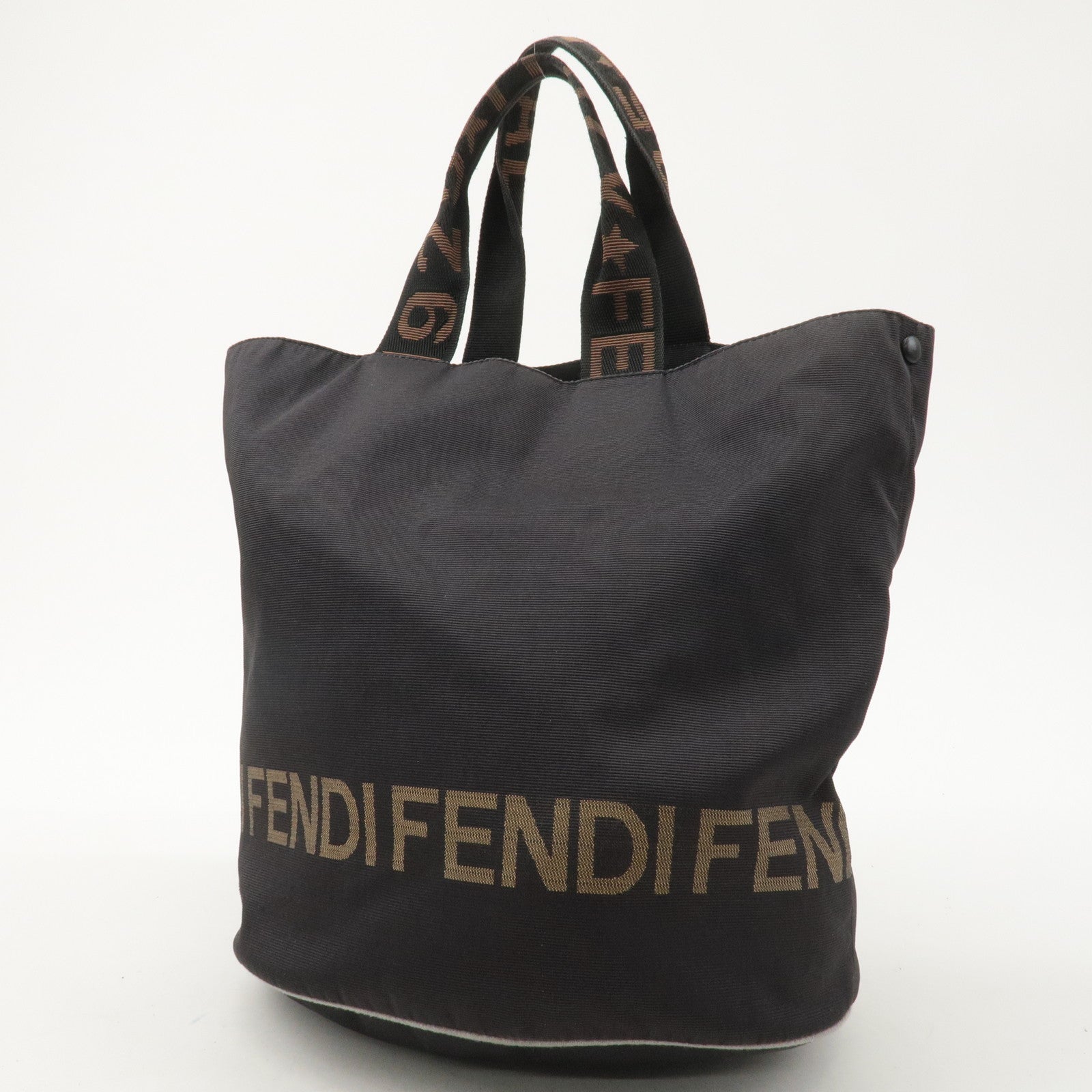 FENDI Set of 2 Zucca Canvas Leather Second Bag Nylon Bucket Bag