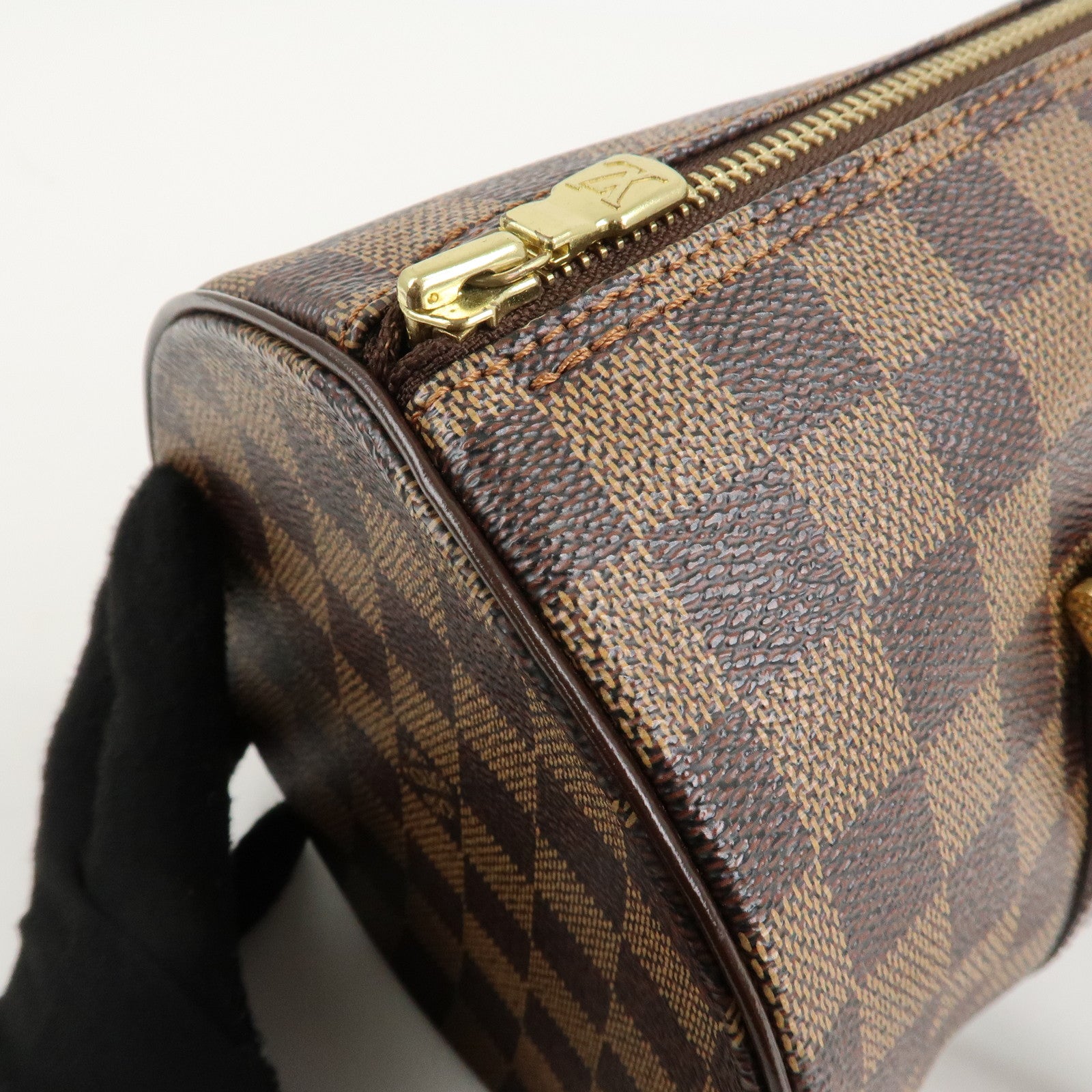 Louis Vuitton Damier Ebene Papillon30 Hand Bag N51303 Brown Used