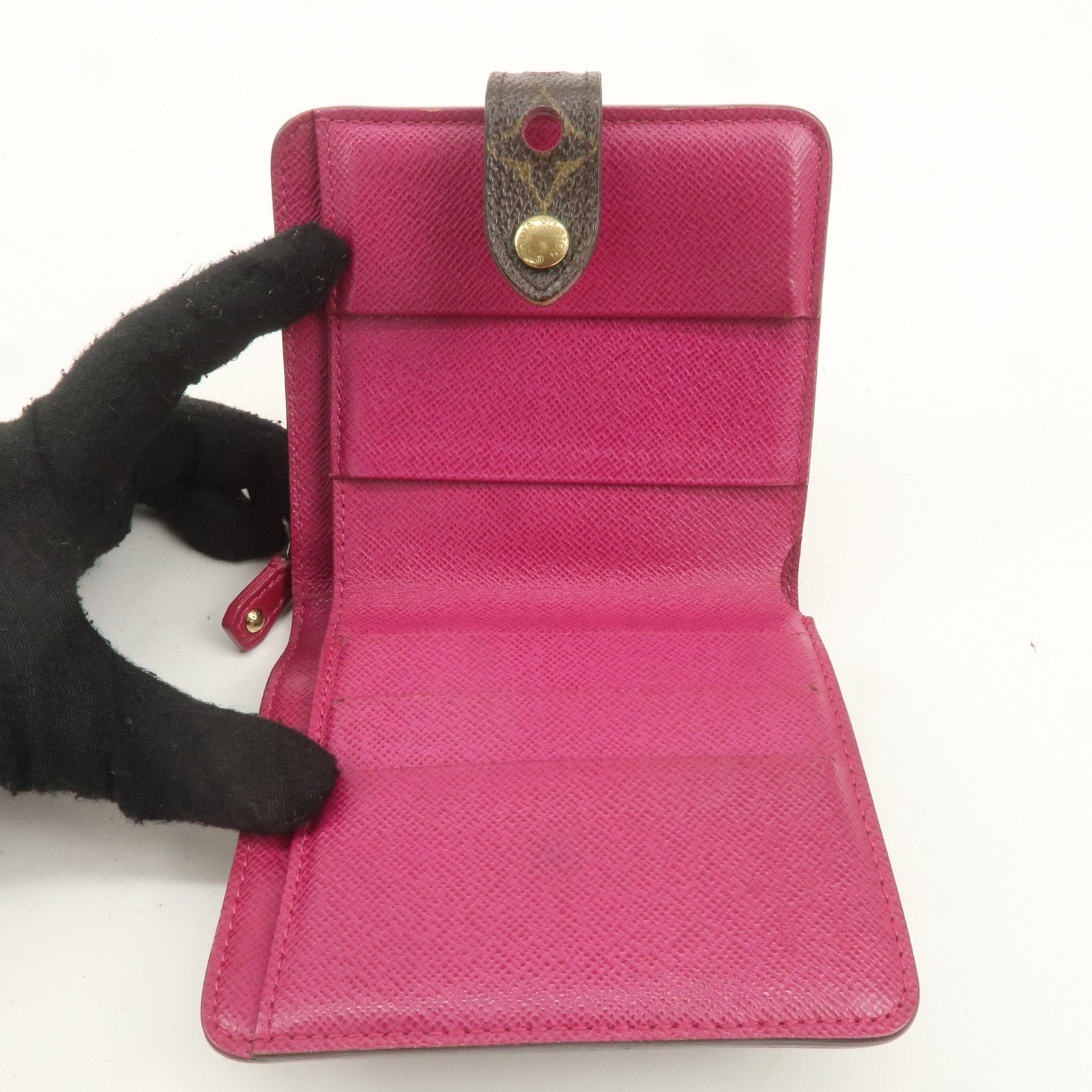 Louis Vuitton Monogram Perfor Compact Zip Wallet Fuchsia M95188