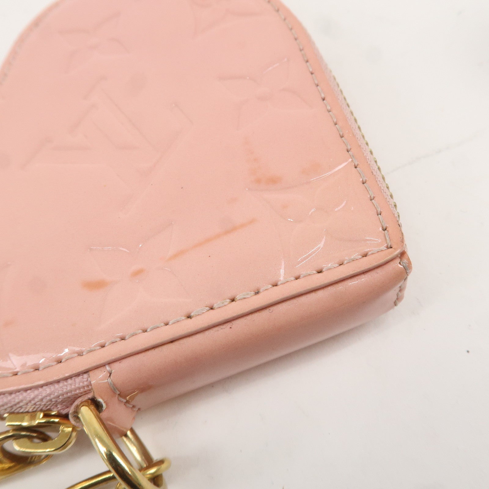 Louis Vuitton Vernis Porte Monnaie Coeur CoinCase RosePearl M91431