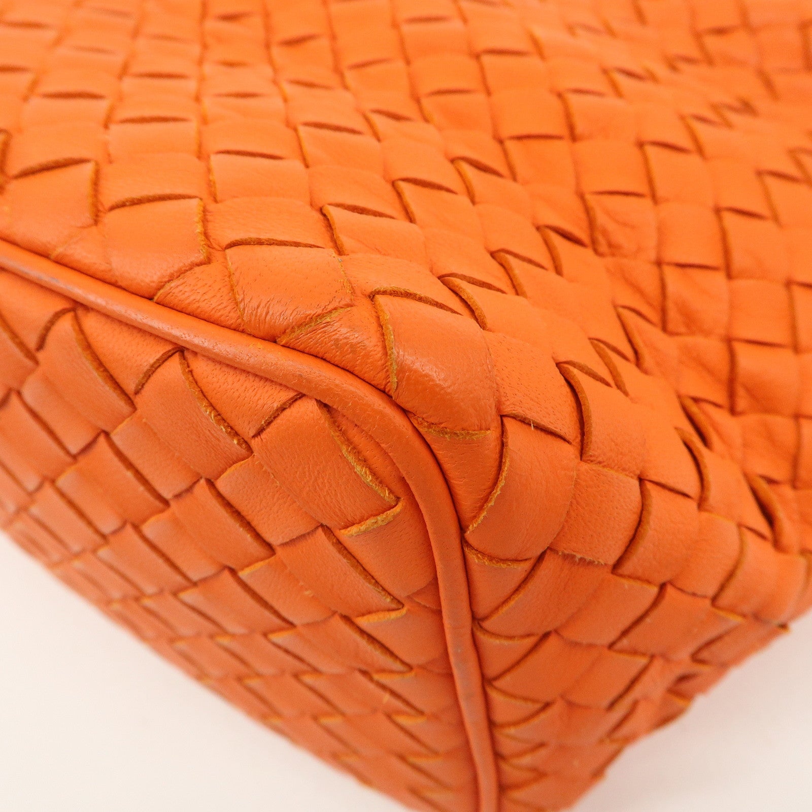 BOTTEGA VENETA Intrecciato Leather Shoulder Bag Orange 239988