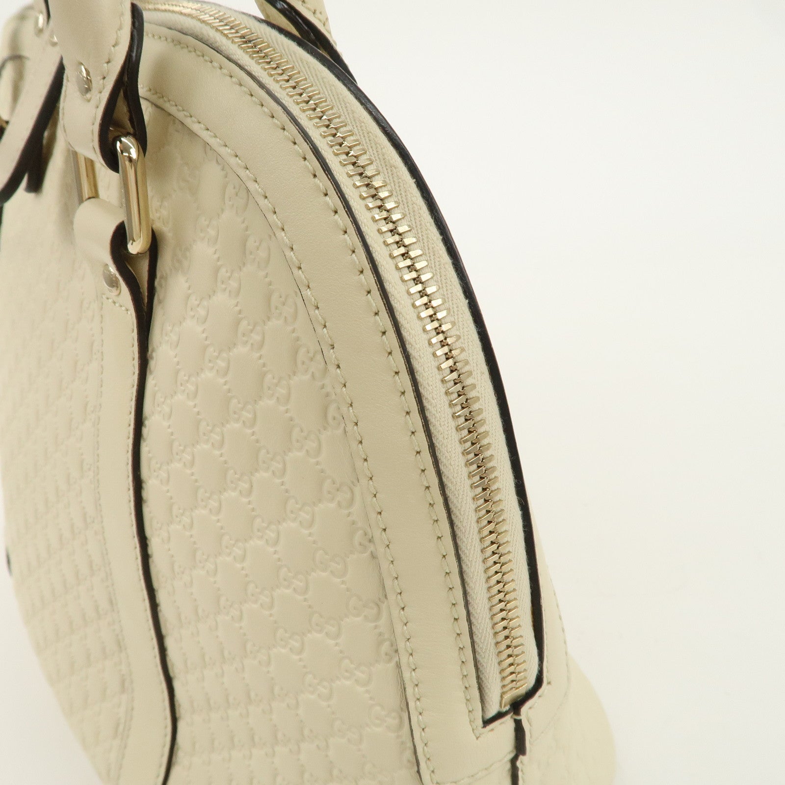 GUCCI Micro Guccissima Leather 2Way Bag Hand Bag Ivory 449663