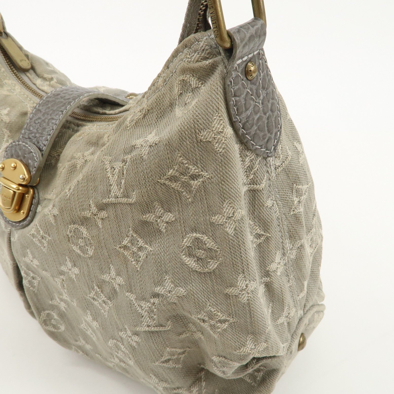 Louis Vuitton Monogram Denim Slytree Shoulder Bag Gris M45834 Used