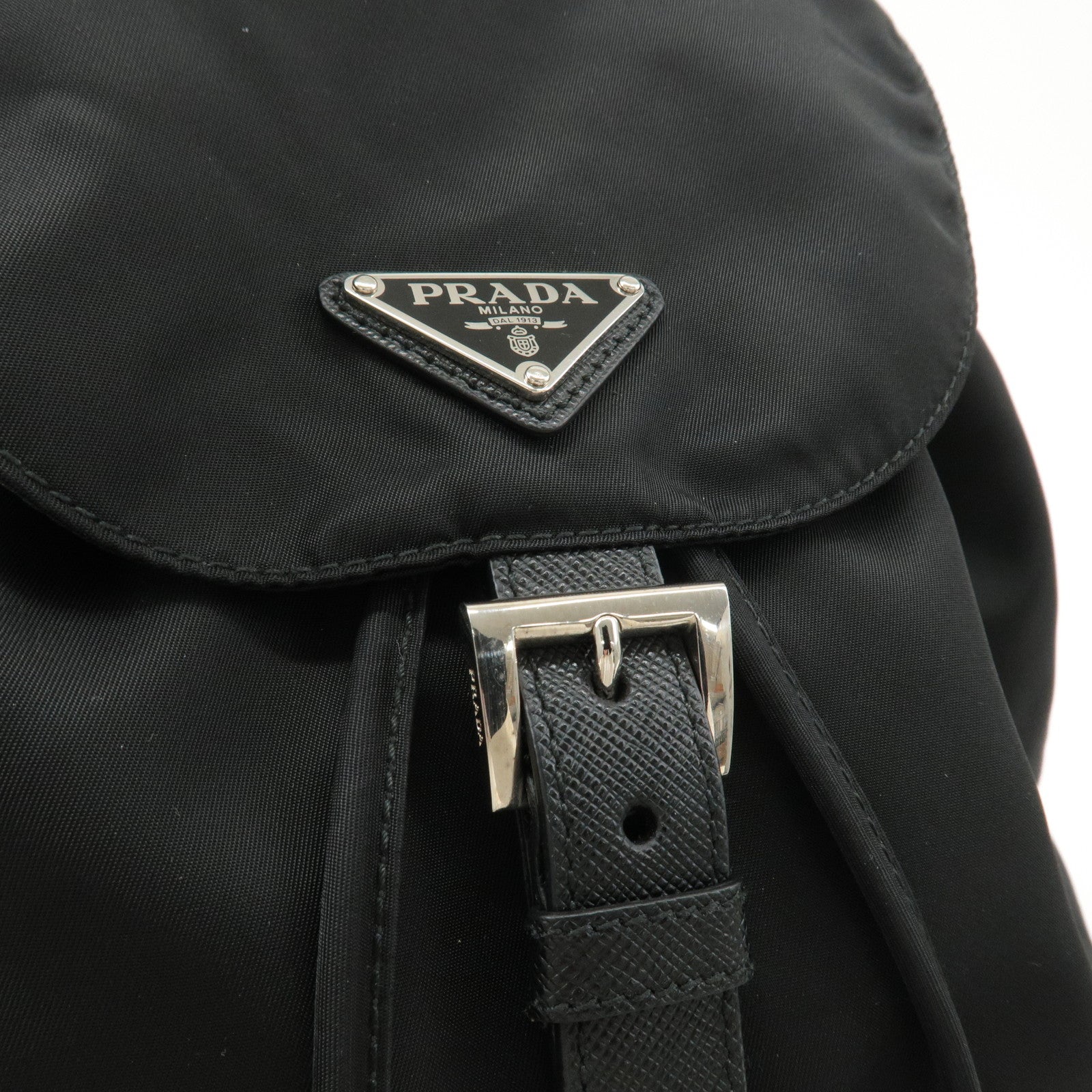 PRADA Nylon Leather Backpack Ruck Sack Black 1BZ032