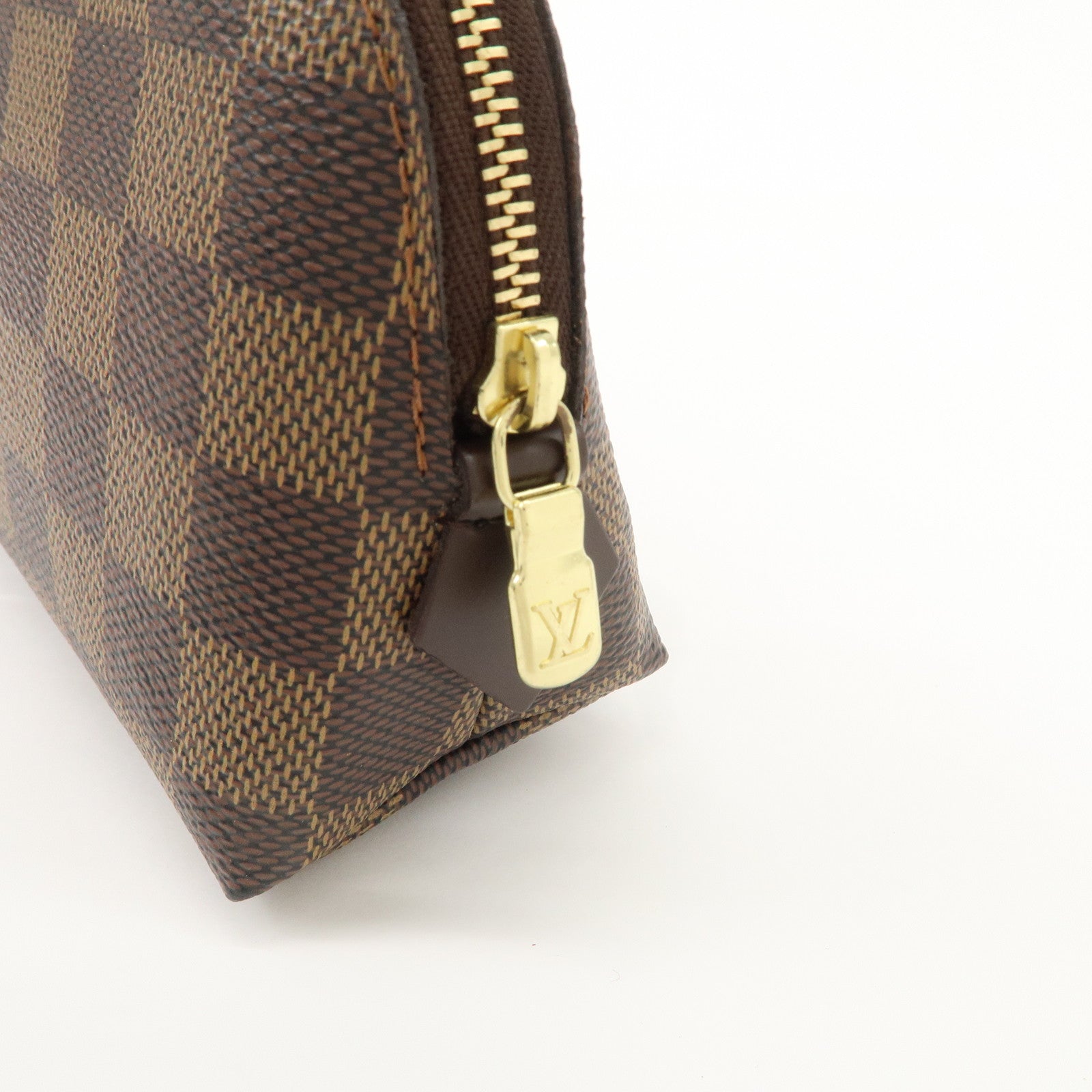 Louis Vuitton Damier Pochette Cosmetic Pouch Brown N47516 Used