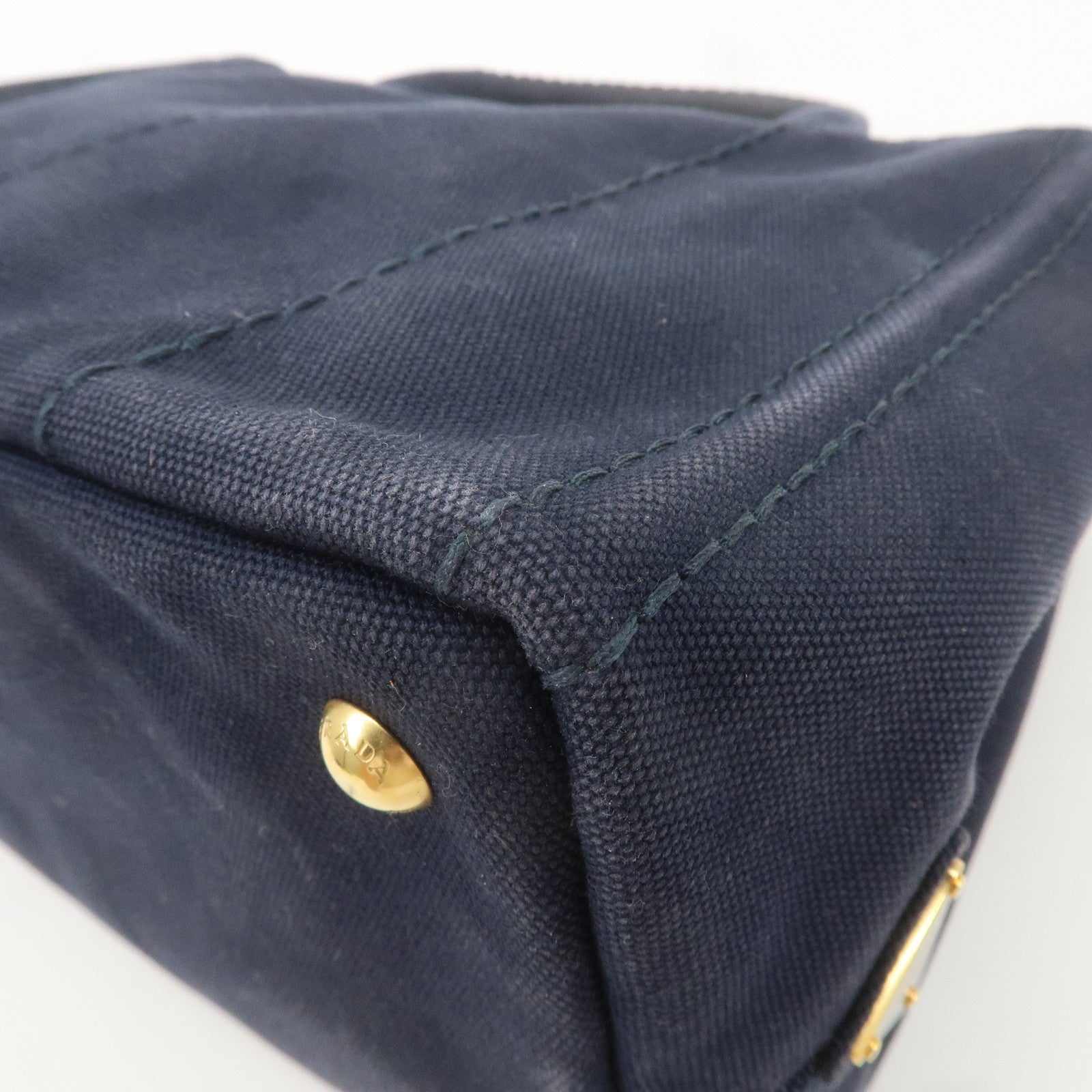 PRADA Canapa Mini Canvas 2Way Bag Shoulder Bag Navy 1BG439