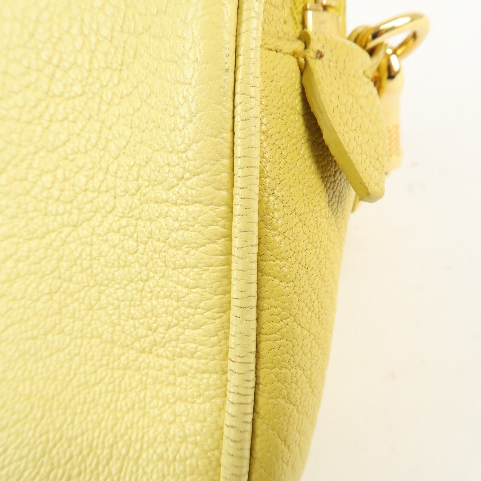 MIU MIU Leather MADRAS BICOLORE Shoulder Bag Yellow RT0539