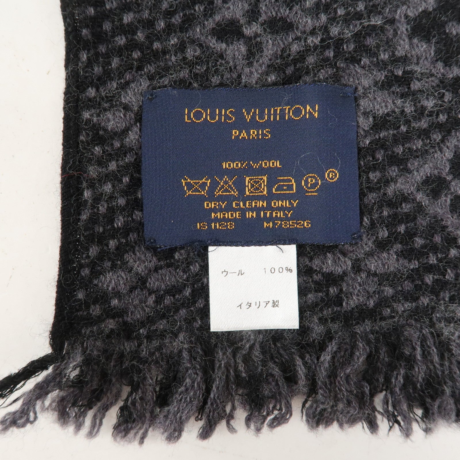 Louis Vuitton Monogram Echarpe Classic 100% Wool Knit Scarf M78526 Used