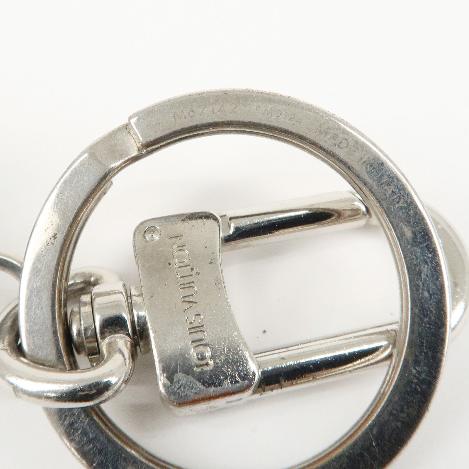 Louis Vuitton Porte Cles Cube Bag Key Charm Silver Gray M67142 Used