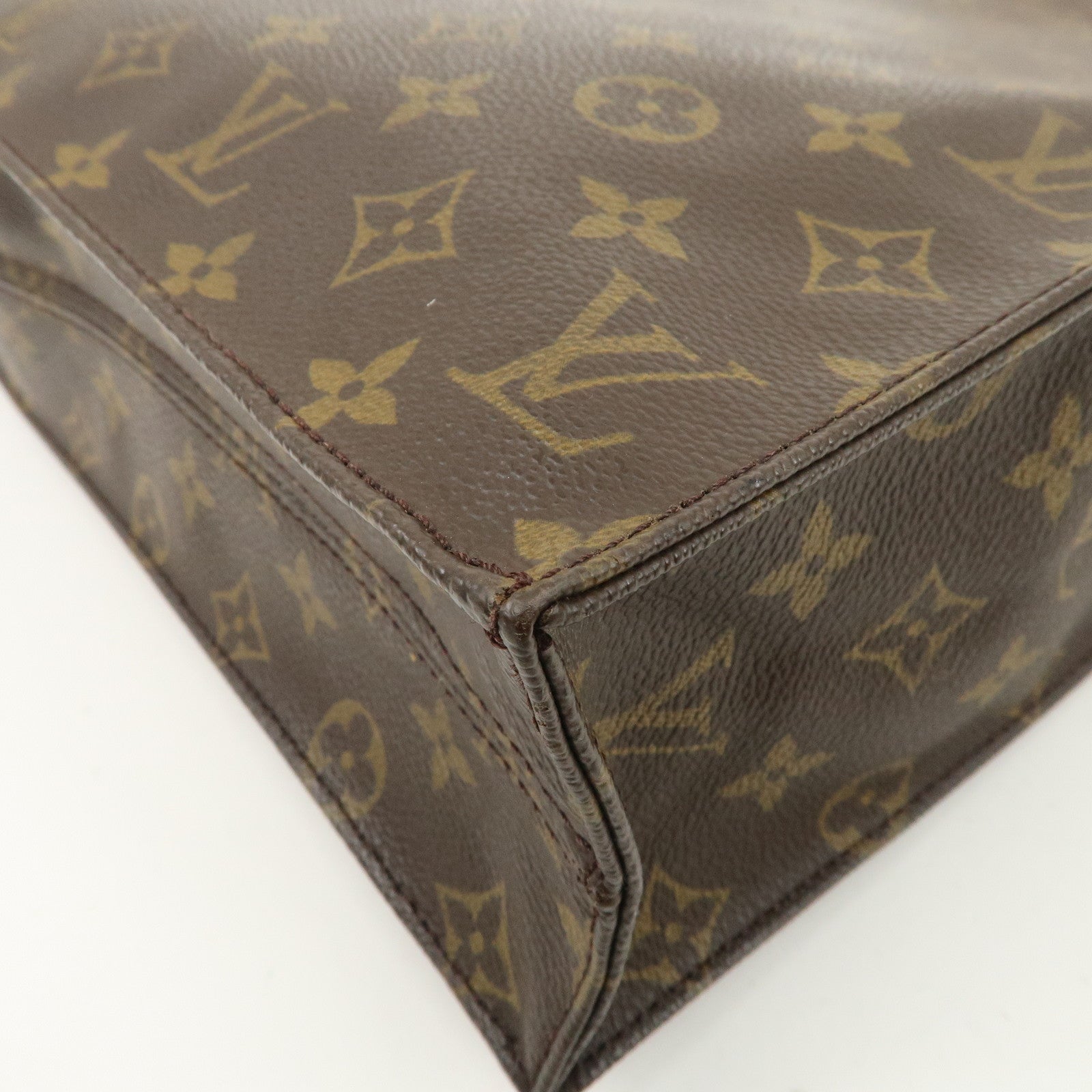 Louis Vuitton Monogram Sac Plat Hand Bag Brown M51140