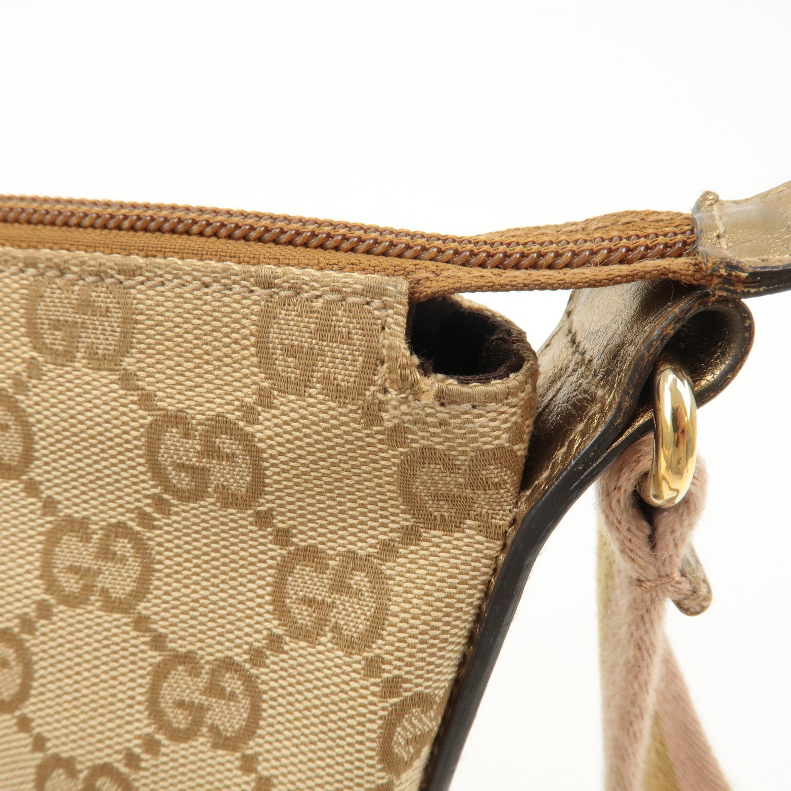 GUCCI Sherry GG Canvas Leather Shoulder Bag 145857