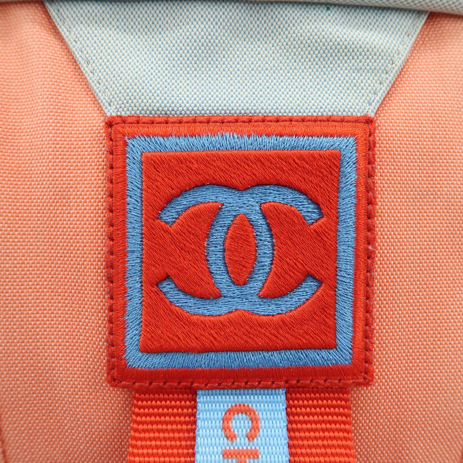 CHANEL Sports Nylon Canvas COCO Mark Shoulder Bag Blue Red