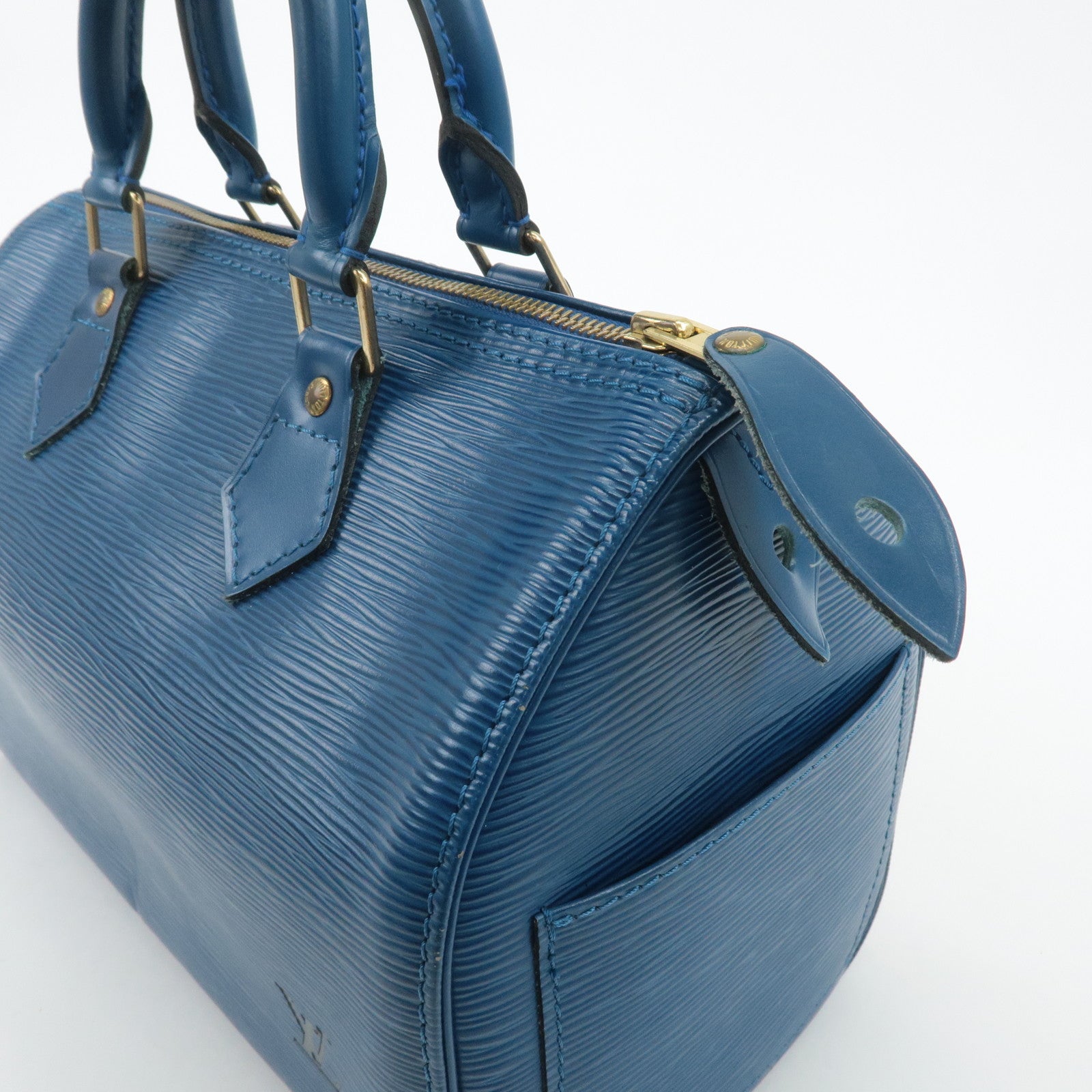 Louis Vuitton Epi Speedy 25 Hand Bag Boston Bag Blue M43015