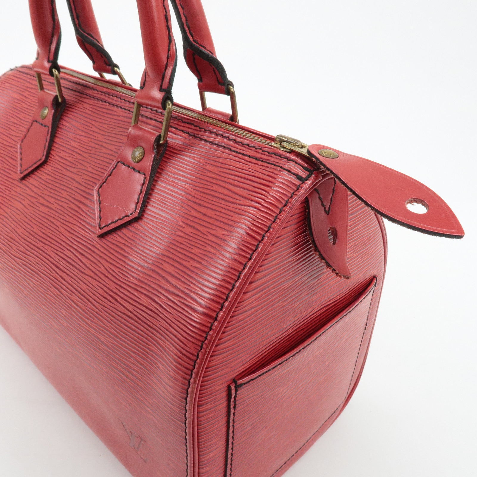 Louis Vuitton Epi Speedy 25 Hand Bag Castilian Red M43017 Used