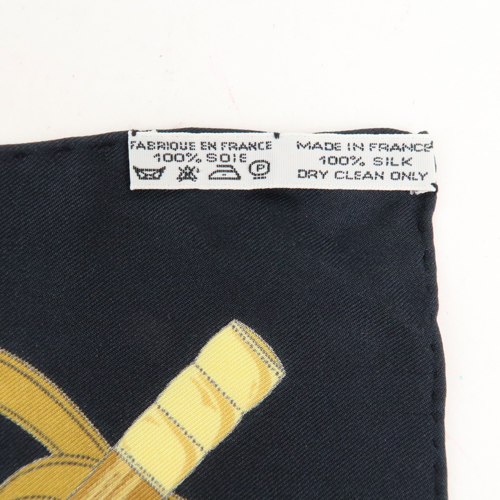 HERMES Silk 100% Carre 40 Scarf Pellier Navy Gold