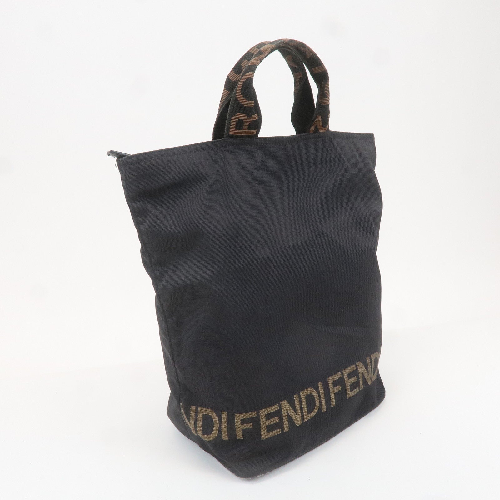 FENDI Set of 2 Nylon Tote Bag Hand Bag Black