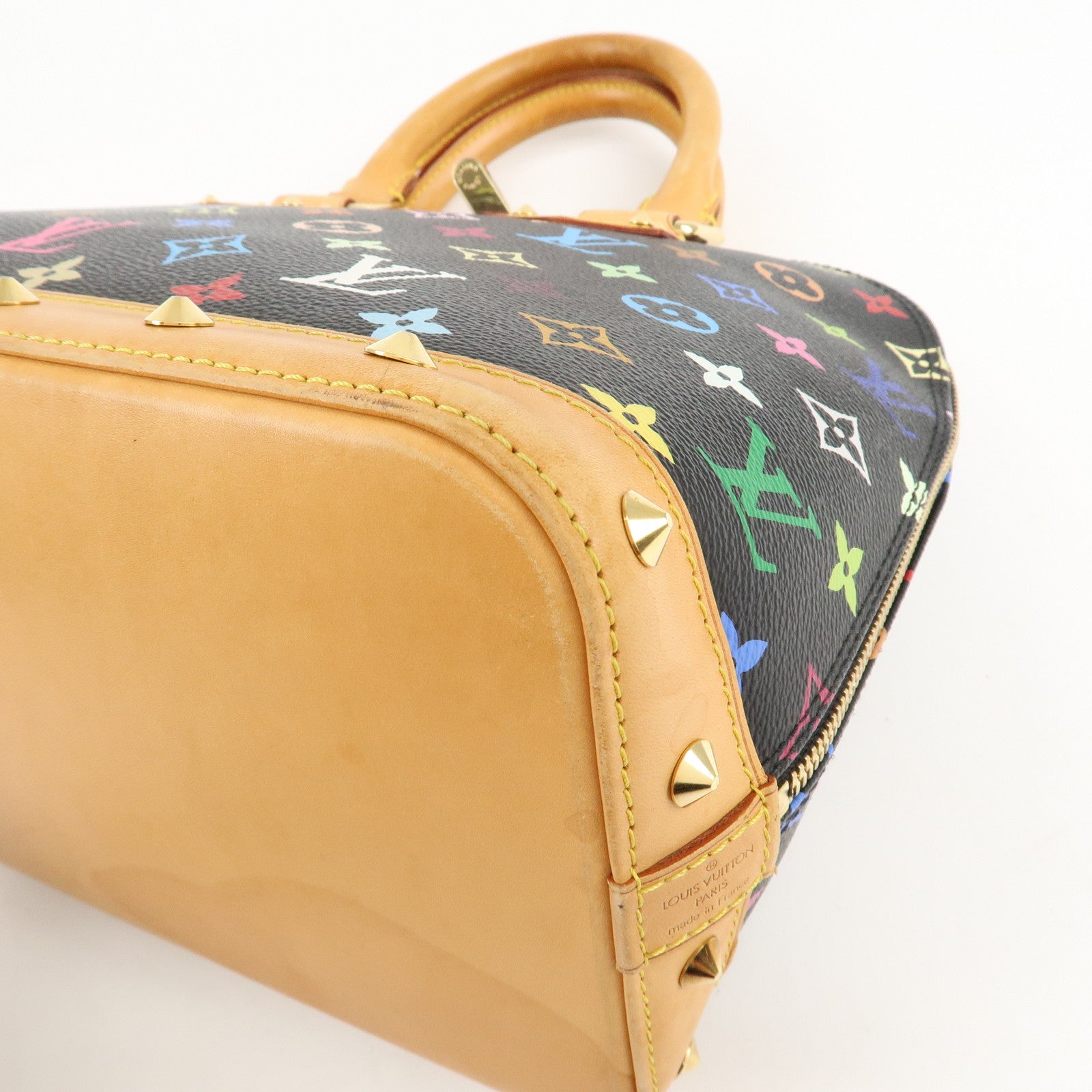 Louis Vuitton Monogram Multicolor Alma Hand Bag Noir M92646 Used