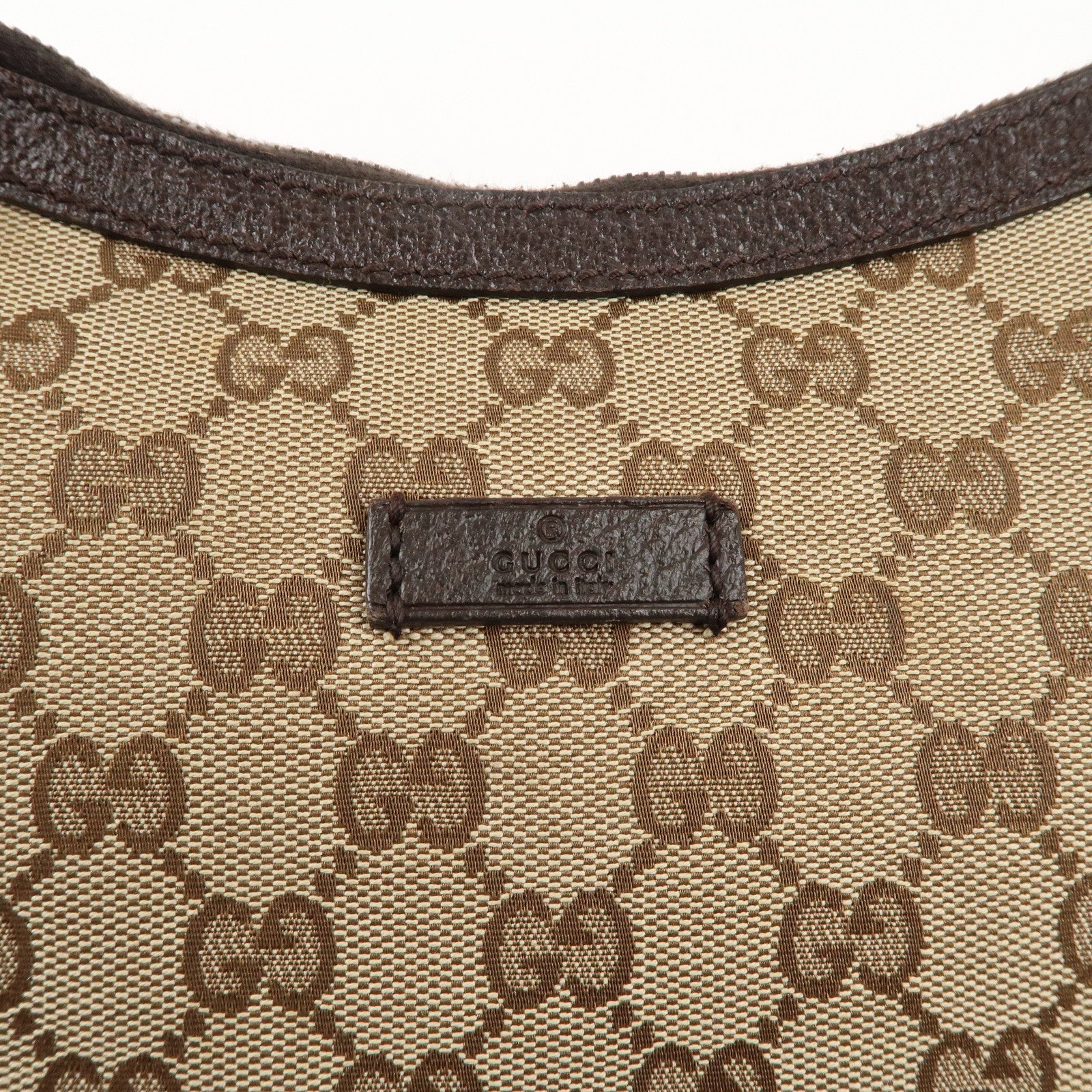 GUCCI Sherry GG Canvas Leather Shoulder Bag Beige Brown 181092