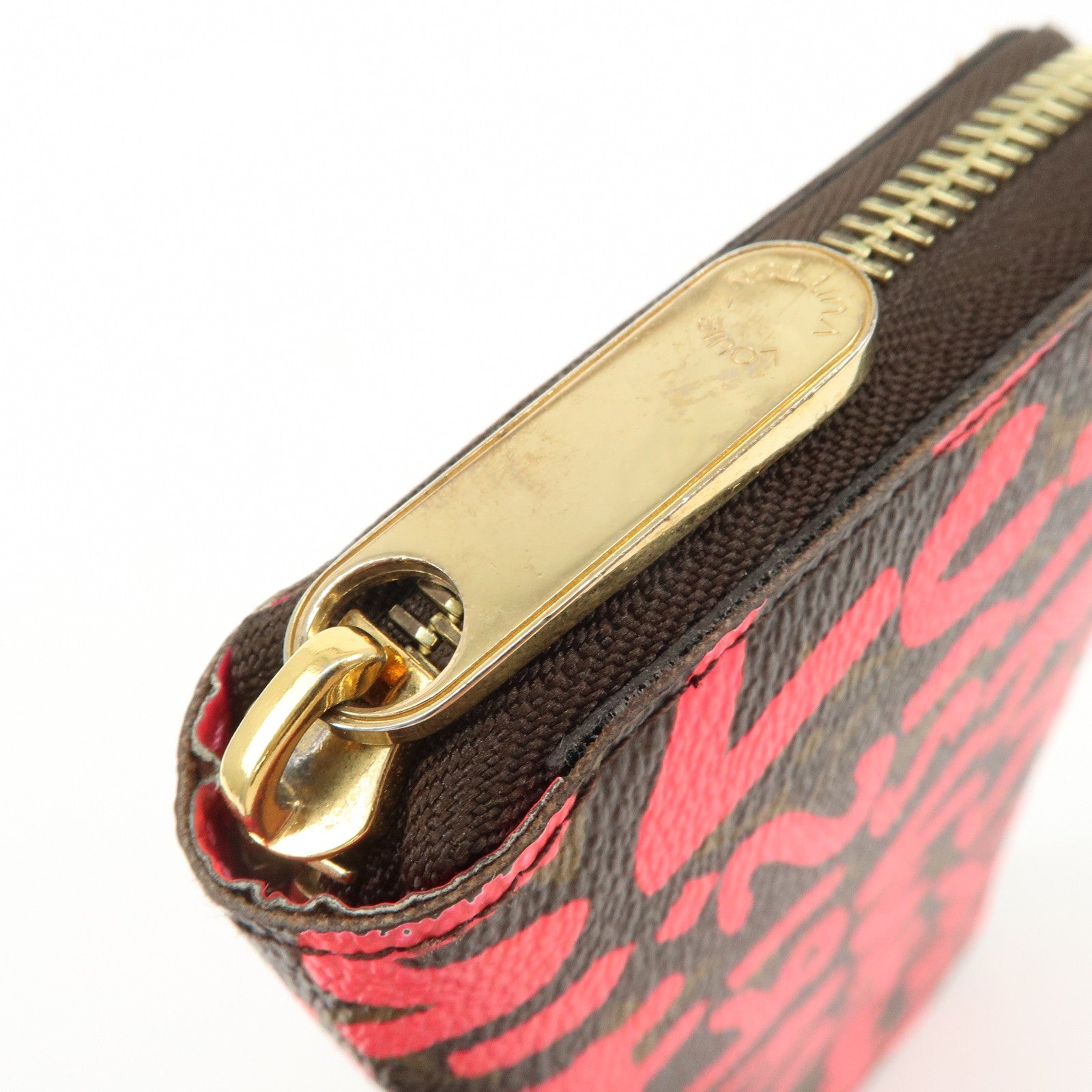 Louis Vuitton Monogram Graffiti Zippy Wallet Fuchsia M93710 Used