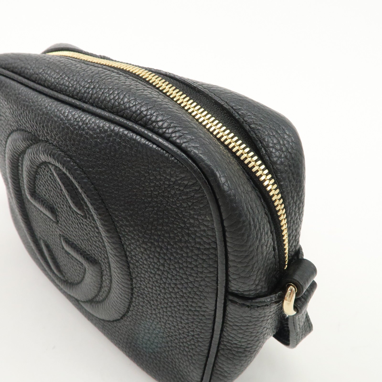 GUCCI SOHO Leather Small Disco Shoulder Bag Black 308364 Used