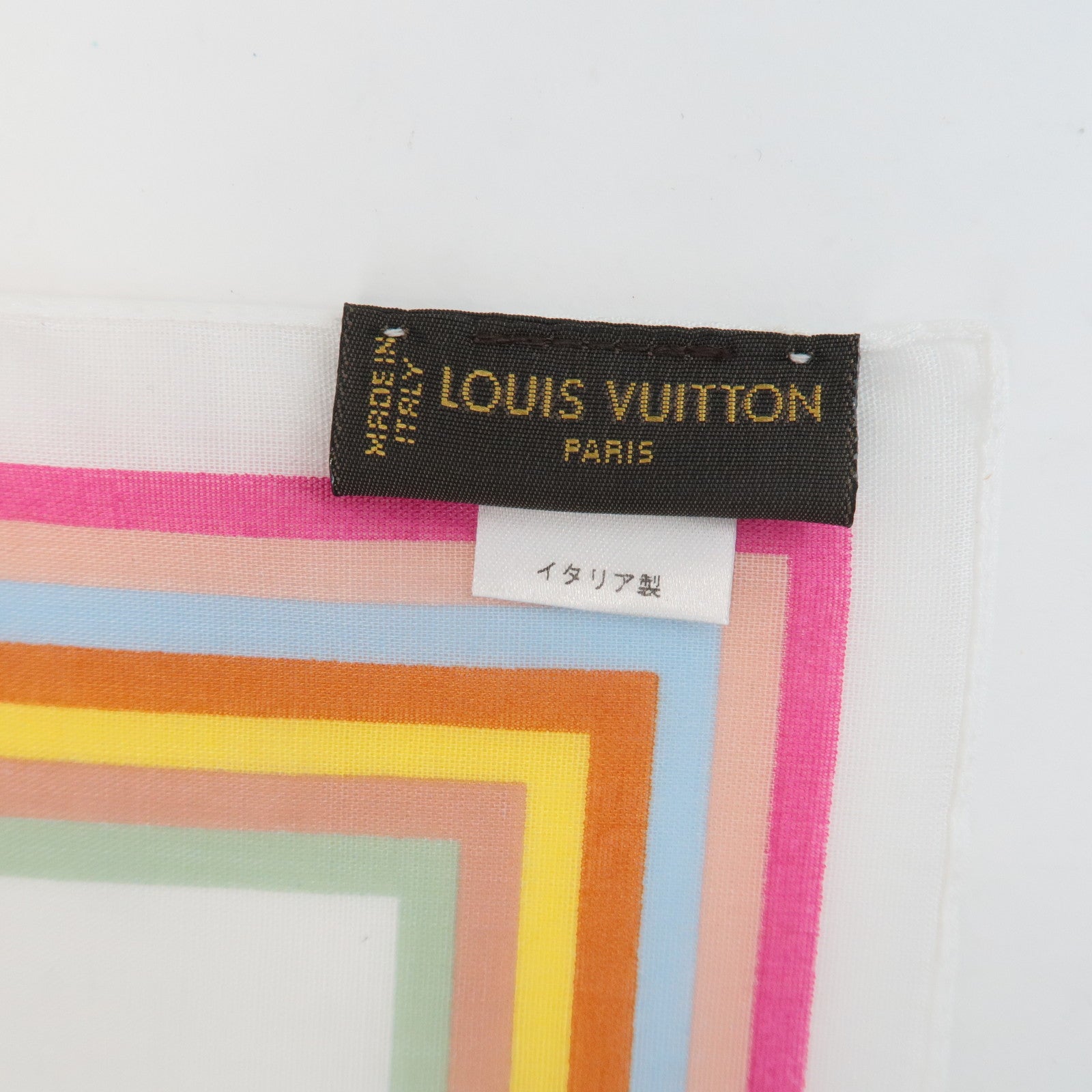 Louis Vuitton Monogram Multi Color Cotton Scarf Blanc M71911 Used