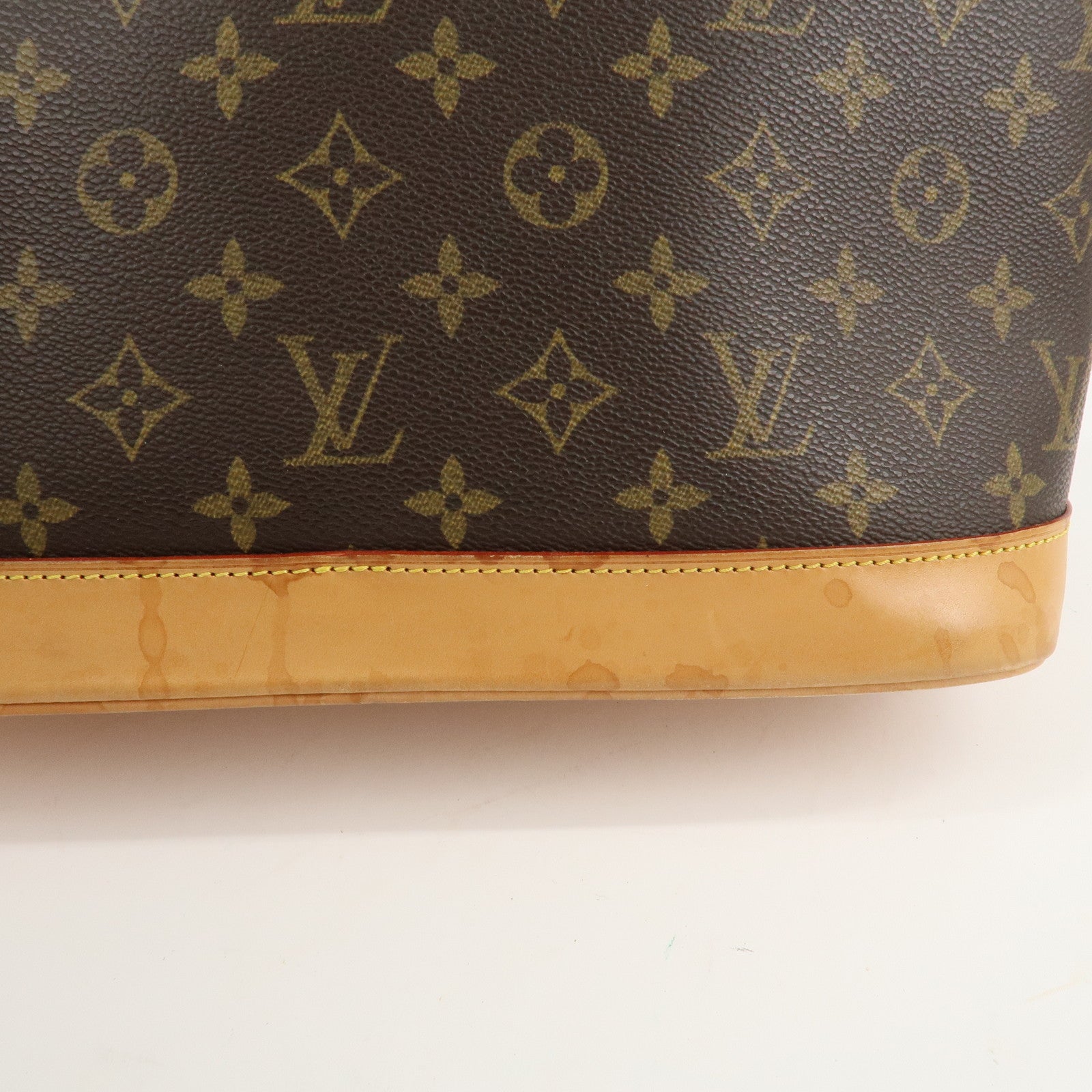 Louis Vuitton Monogram Alma Hand Bag Brown Gold HDW M51130 Used