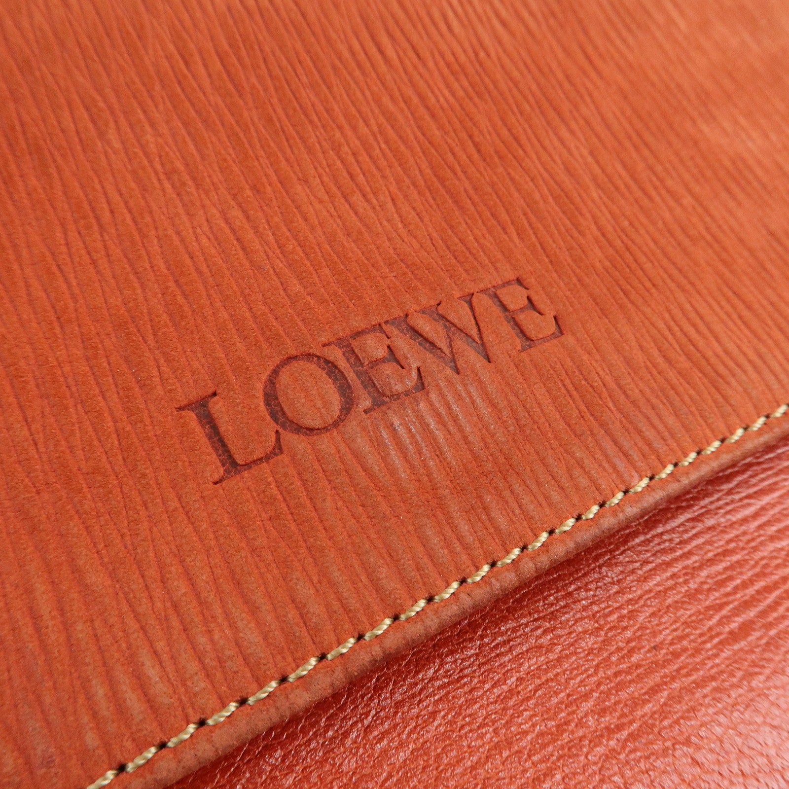 LOEWE Velazquez Suede Leather 2Way Bag Hand Bag Orange