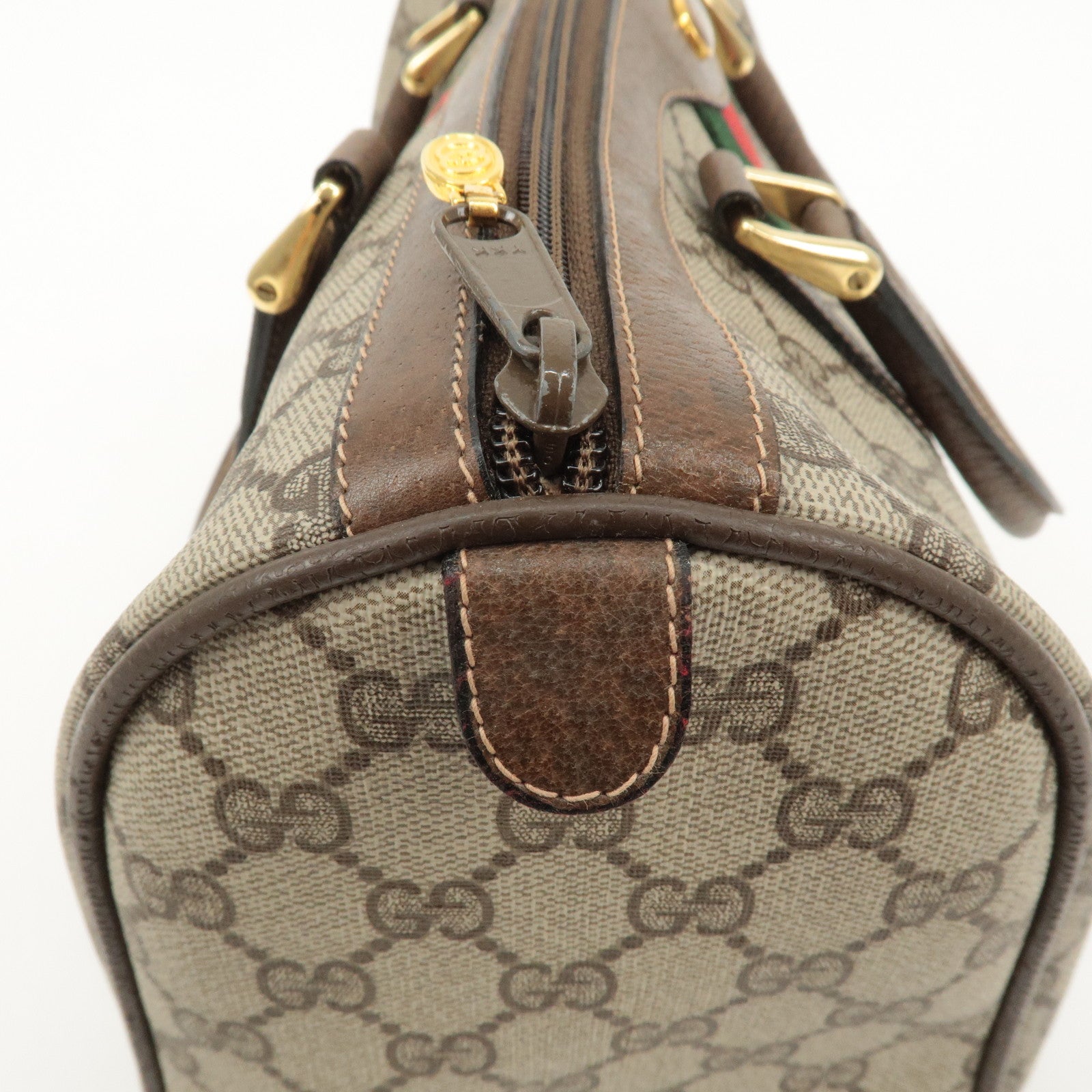 GUCCI Old Gucci Sherry GG Plus Leather Boston Bag 58.02.007 Used