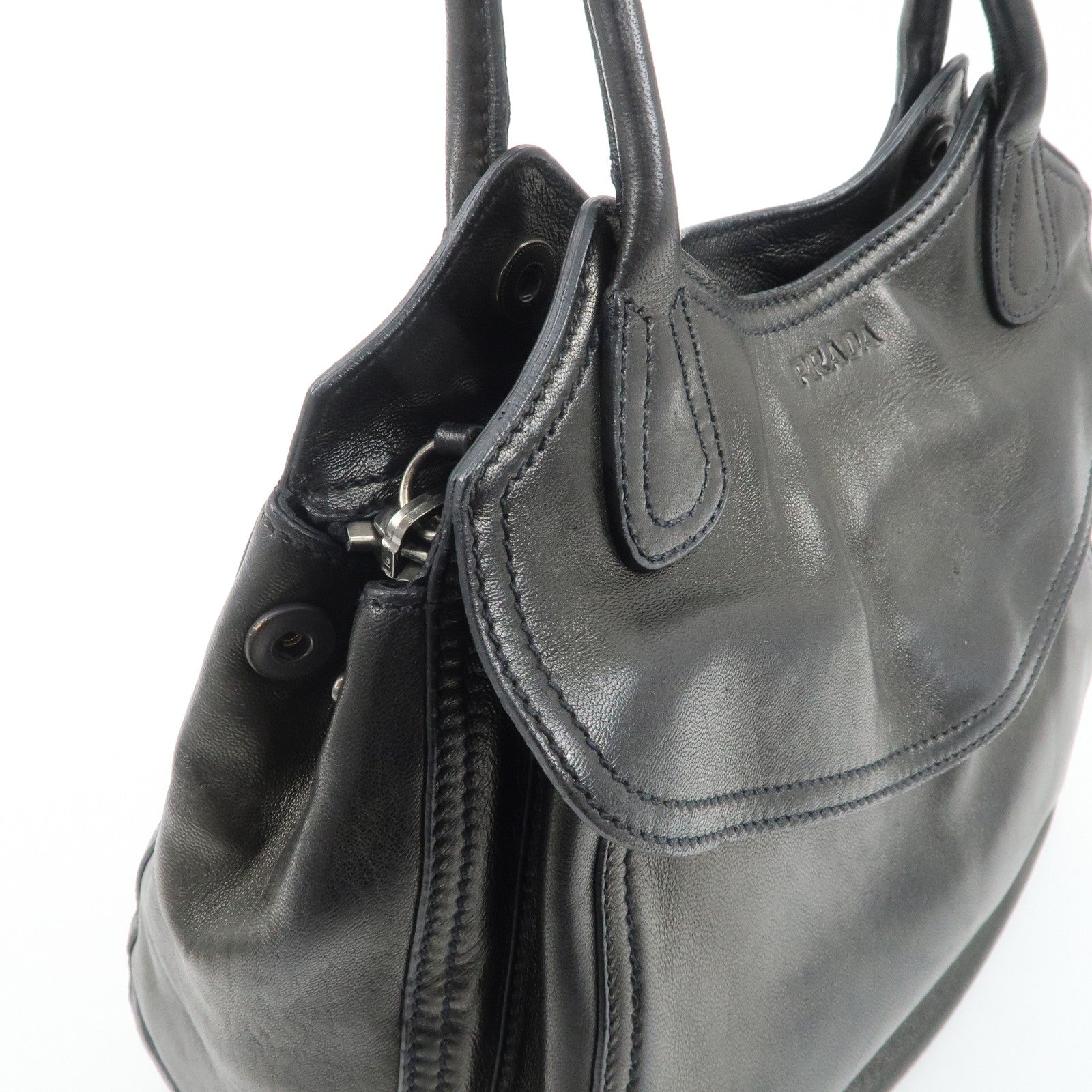 PRADA Leather Tote Bag Black