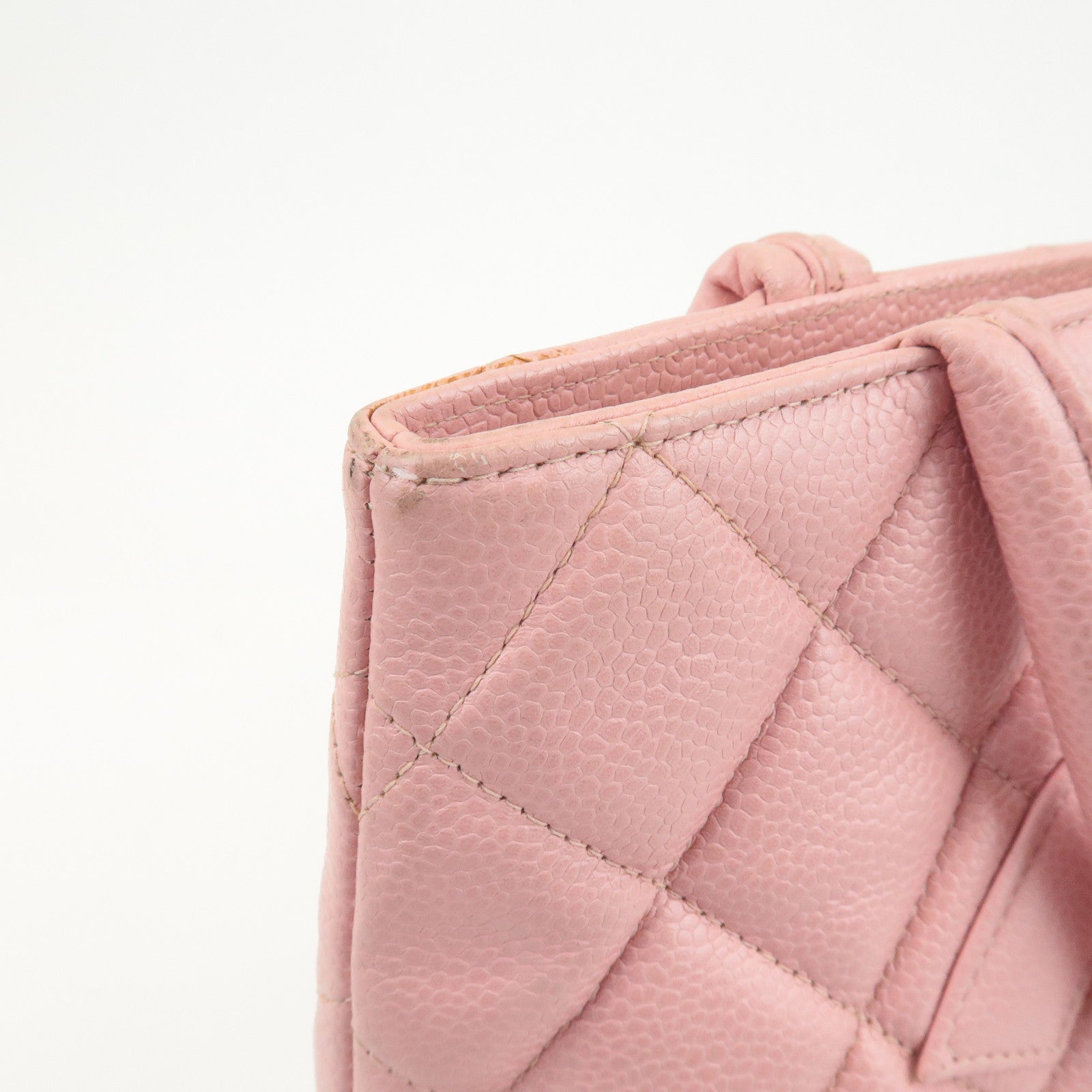 CHANEL Caviar Skin Matelasse Tote Bag Hand Bag Pink A01804